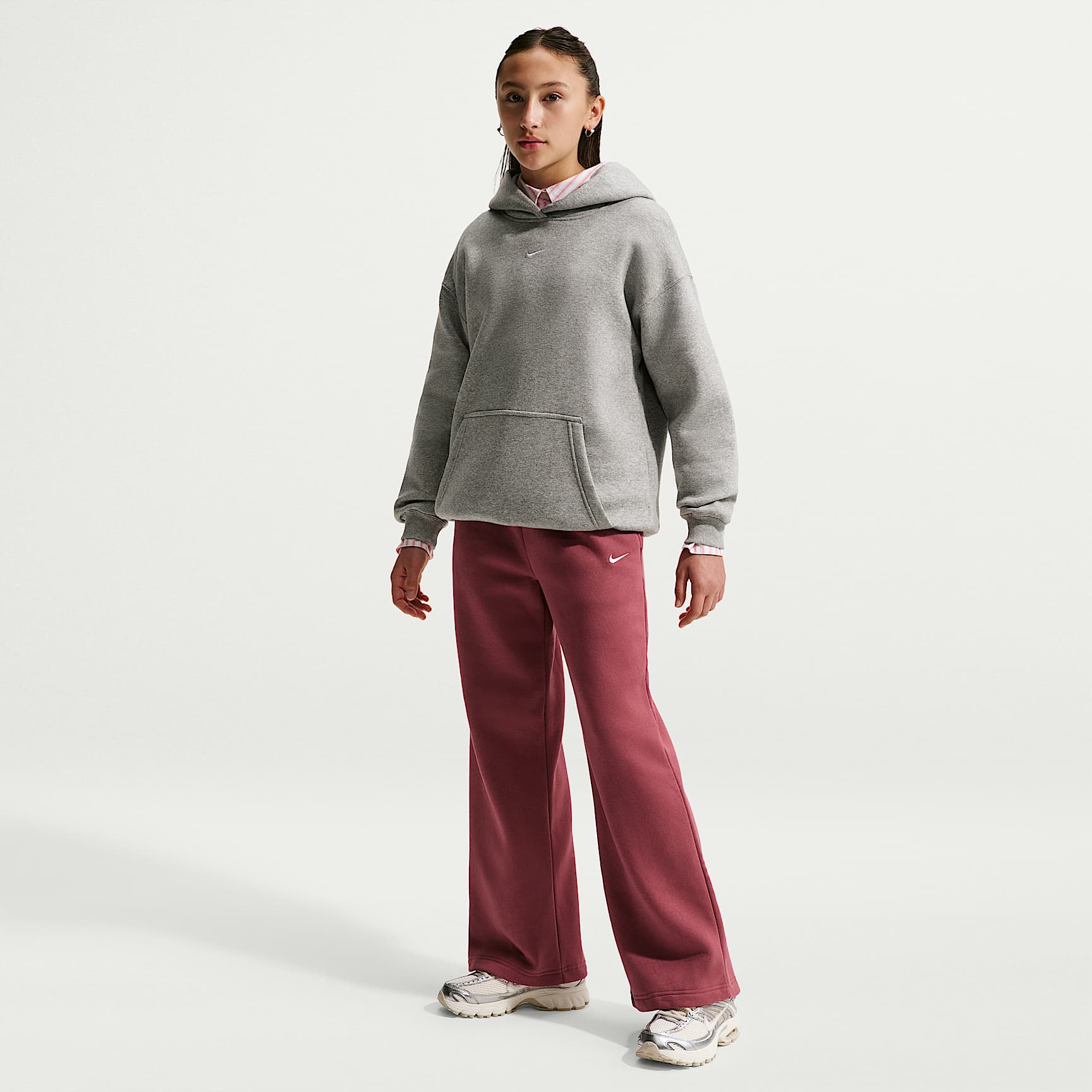 Pantalon à ourlet ouvert Nike Sportswear Studio Fleece pour fille