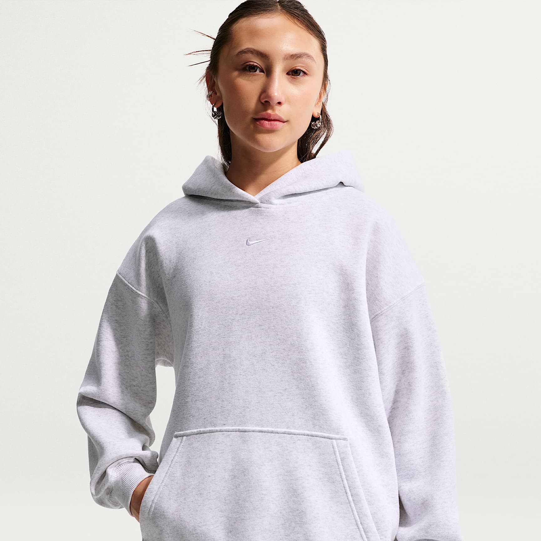 Nike Sportswear Studio Fleece Girls' Oversized Pullover Hoodie