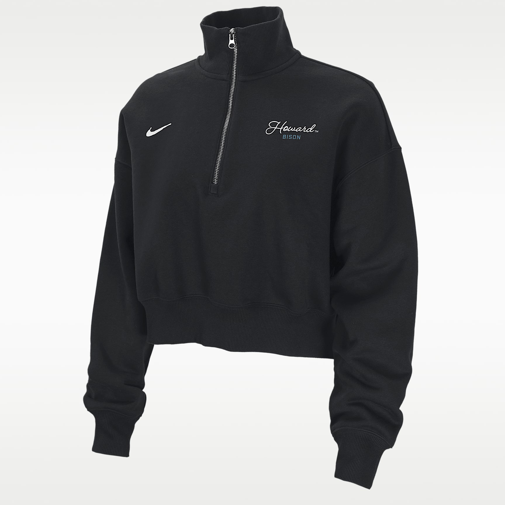 Nike College Phoenix Fleece (Howard University) Women's Cropped 1/4-Zip Pullover