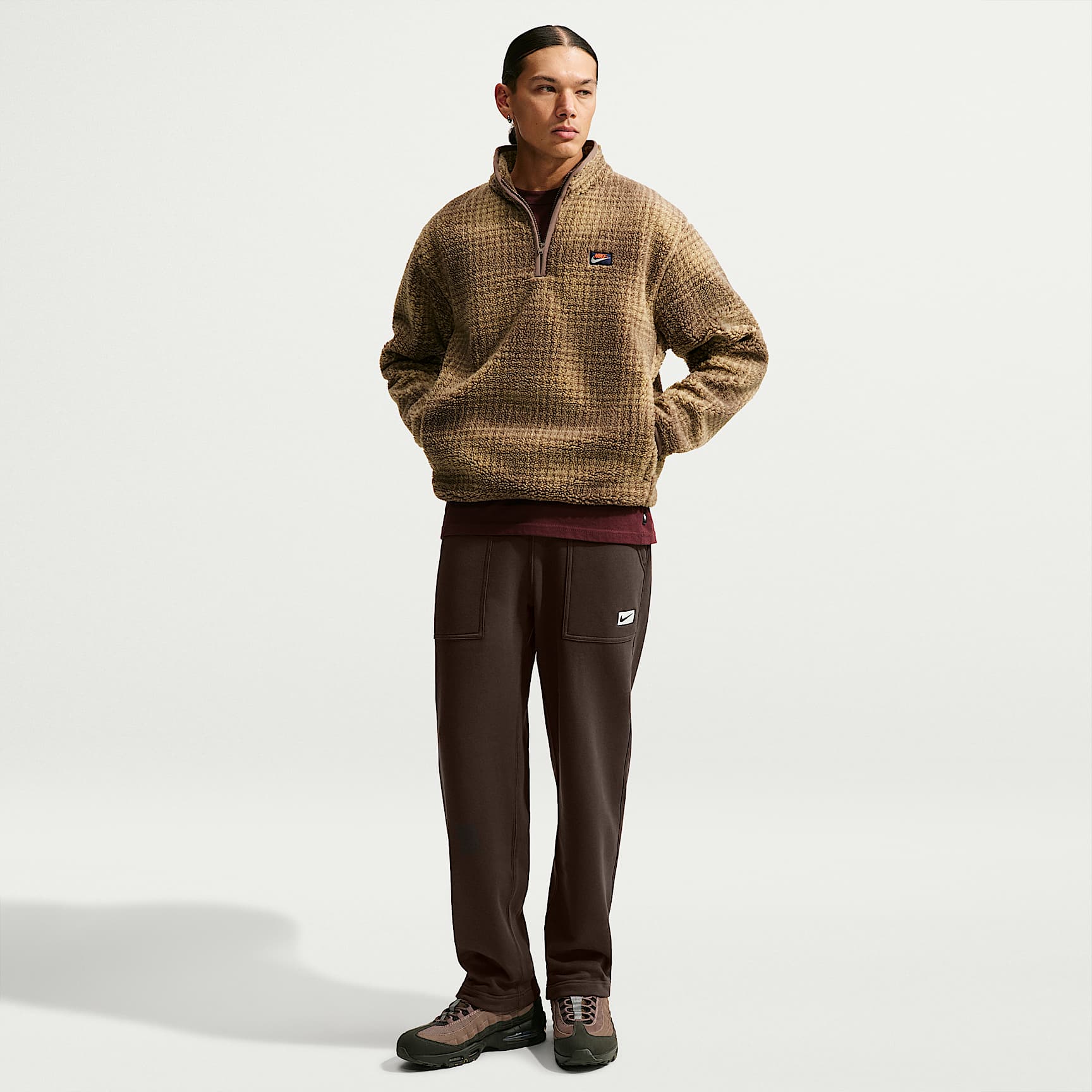 Nike Sportswear-fleecebukser med åben kant forneden til mænd