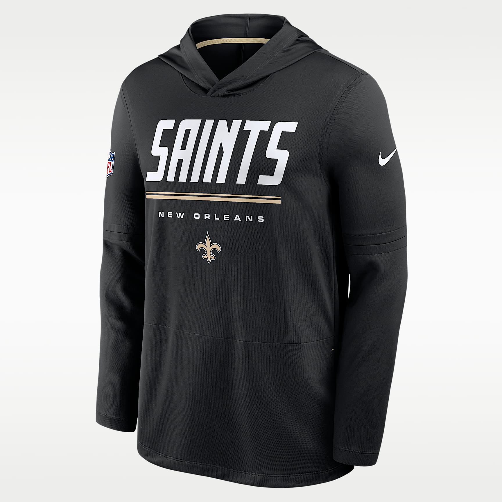 New Orleans Saints Sideline Men's Nike Dri-FIT NFL Long-Sleeve Hooded Top