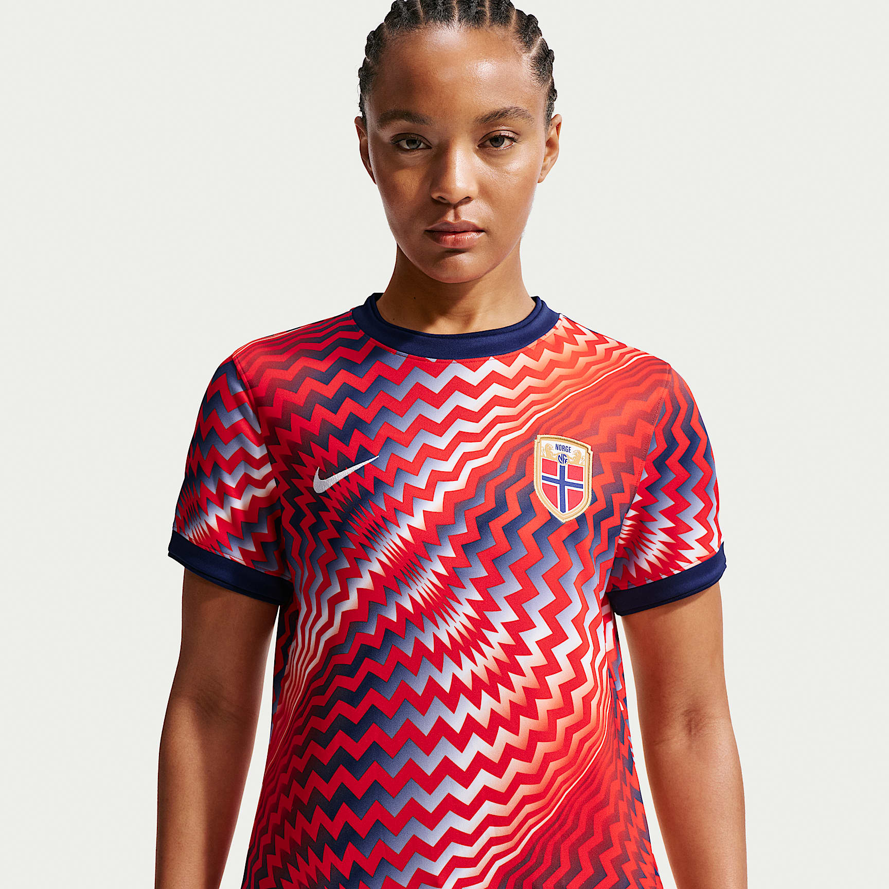Norway Women's Nike Dri-FIT Soccer Pre-Match Short-Sleeve Top