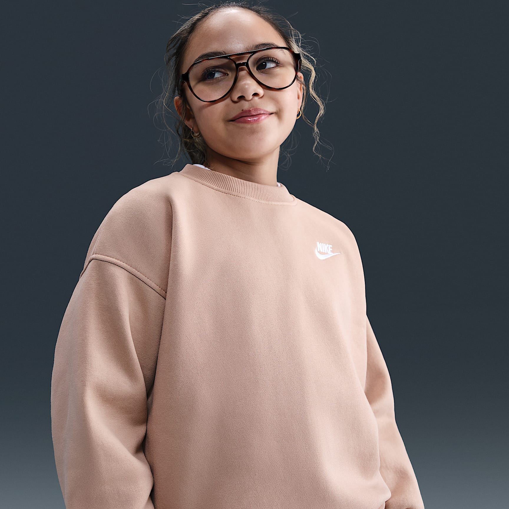 Sudadera oversized para niños talla grande Nike Sportswear Club Fleece