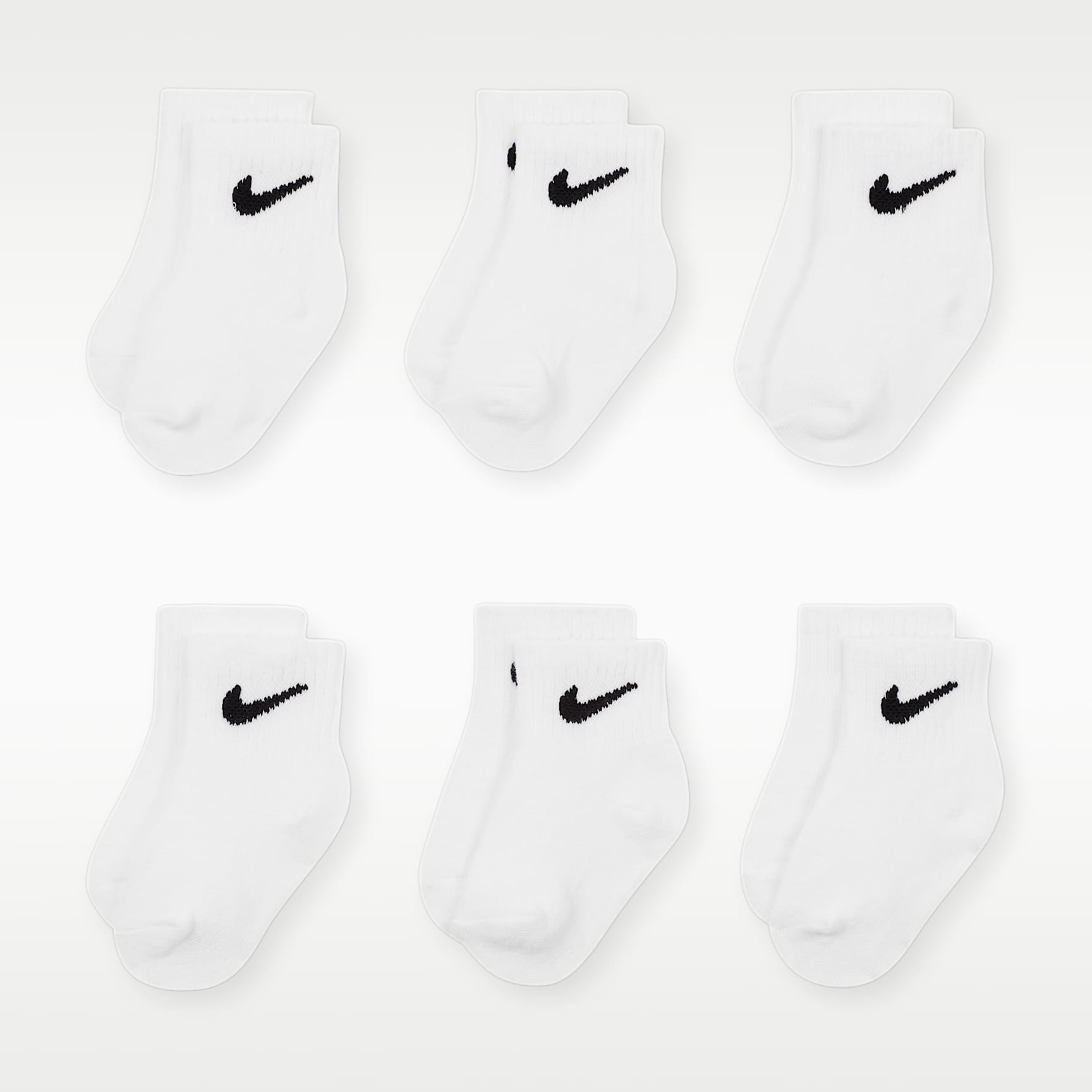 Nike Swoosh Baby/Toddler Ankle Socks (6 Pairs)