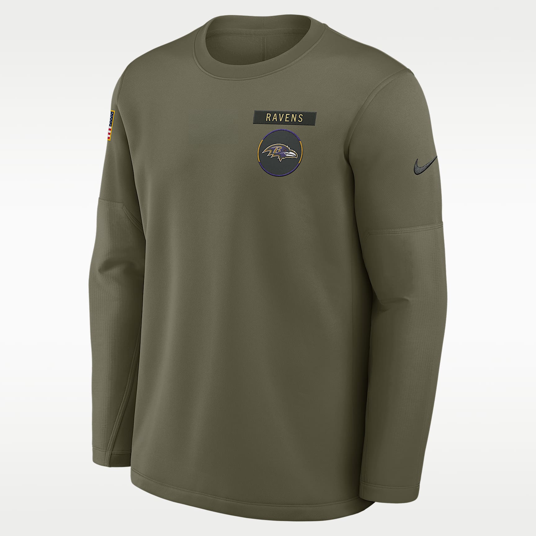 Baltimore Ravens Salute to Service Sideline Triumphant Win Coach Men's Nike NFL Pullover Crew