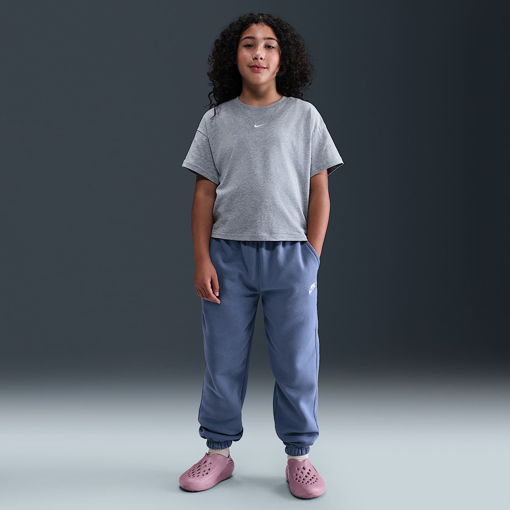 Pants holgados para niños talla grande Nike Sportswear Club Fleece