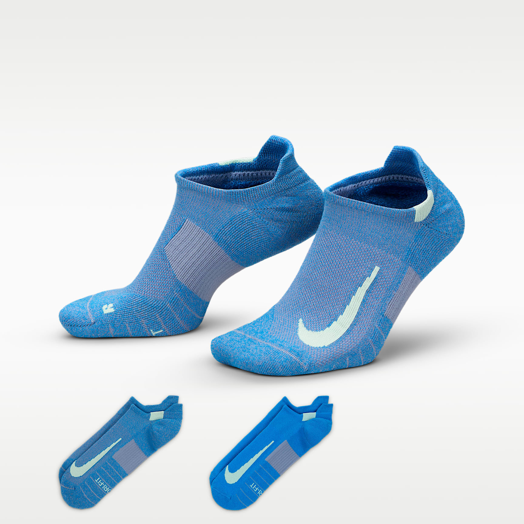 Nike Multiplier Running No-Show Socks (2 Pairs)
