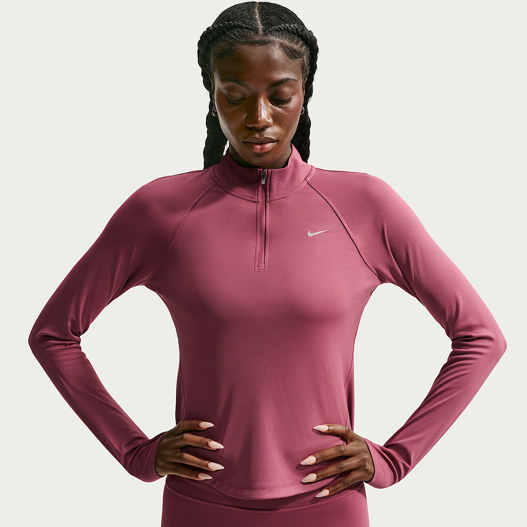 Damska koszulka do biegania z zamkiem 1/4 Dri-FIT Nike Tempo