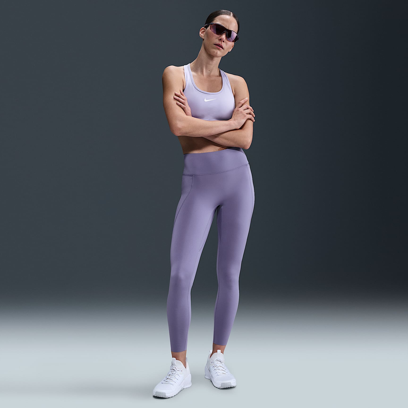Leggings de cintura alta sin costura delantera de 7/8 para mujer Nike Universa