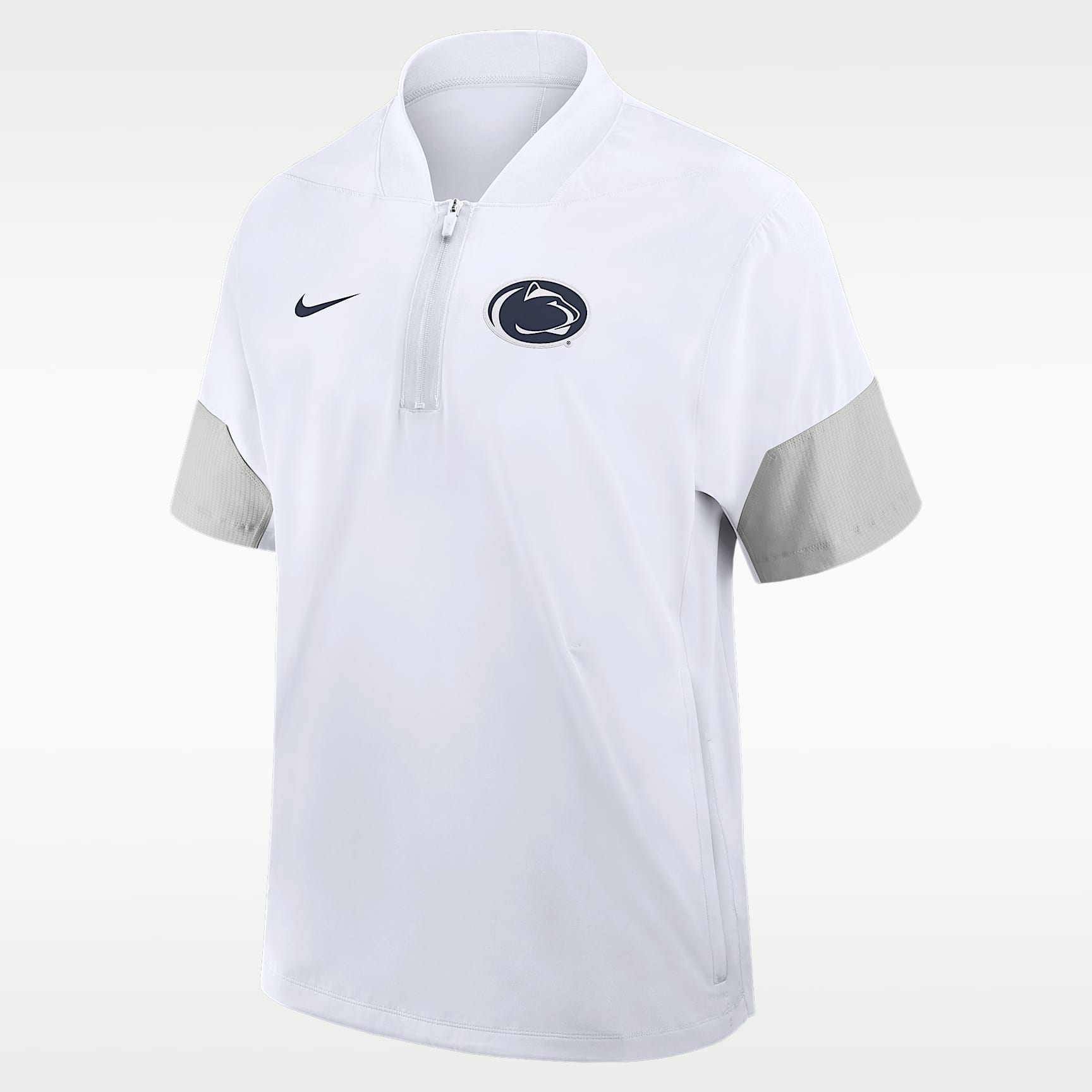 Chamarra de manga corta universitaria Nike de medio cierre para hombre Penn State Sideline Coach