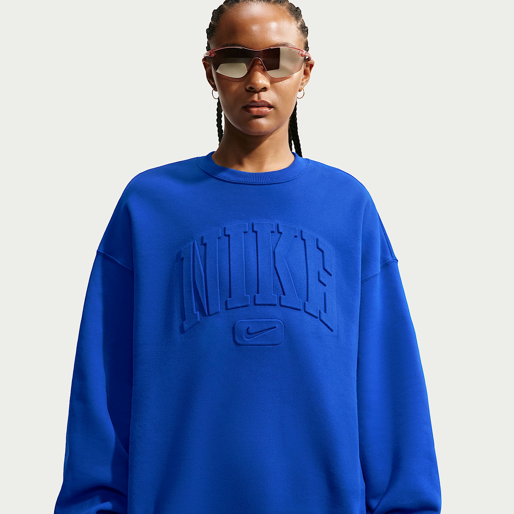 Nike Studio Fleece Medium Weight Women's Oversized Embossed Crew