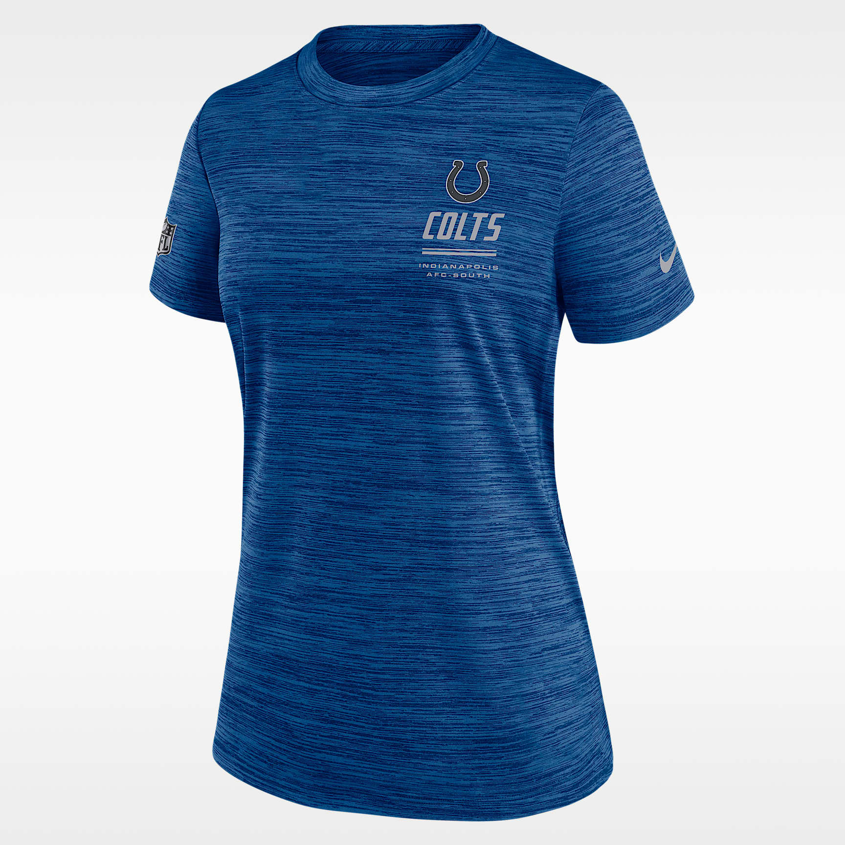 Playera Nike Dri-FIT de la NFL para mujer Indianapolis Colts Sideline Velocity