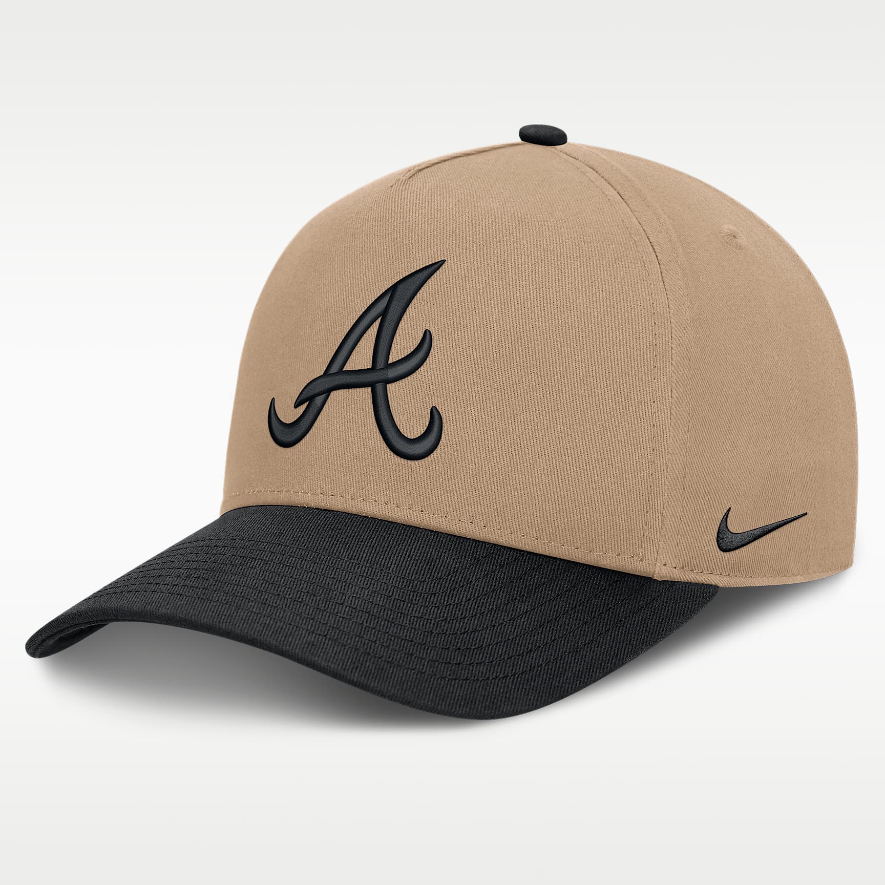 Gorra de rejilla Nike de la MLB ajustable y con estructura A-Frame para hombre Atlanta Braves Rise