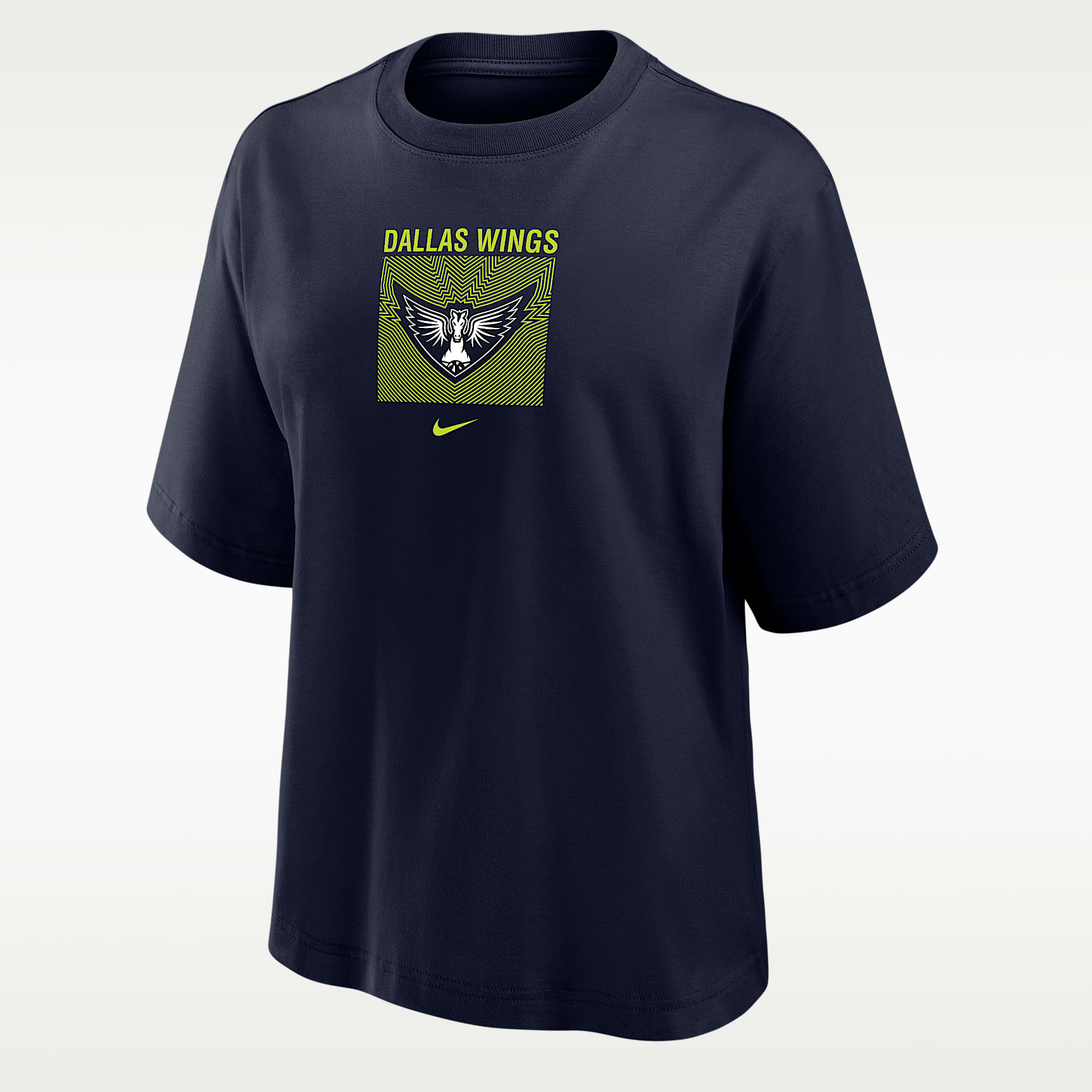 Playera Nike de la WNBA de corte cuadrado para mujer Dallas Wings