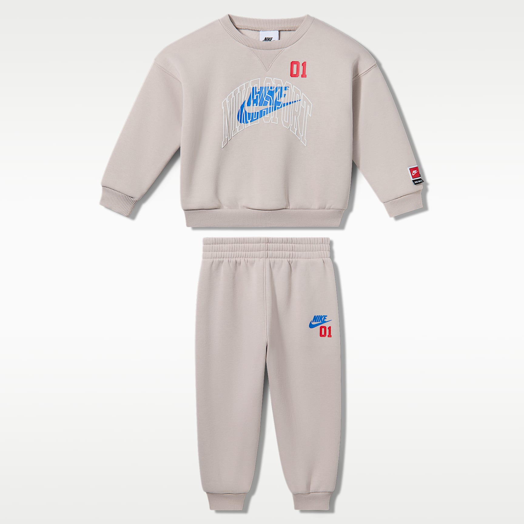 Conjunto de 2 piezas de sudadera de cuello redondo de tejido Fleece Multisport para bebé (12-24 M) Nike Sportswear