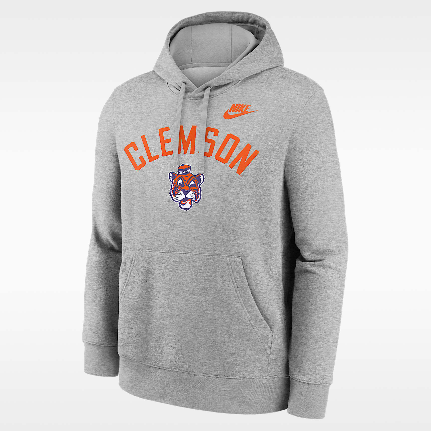 Sudadera con gorro sin cierre universitaria Nike para hombre Clemson Legacy Arch Club