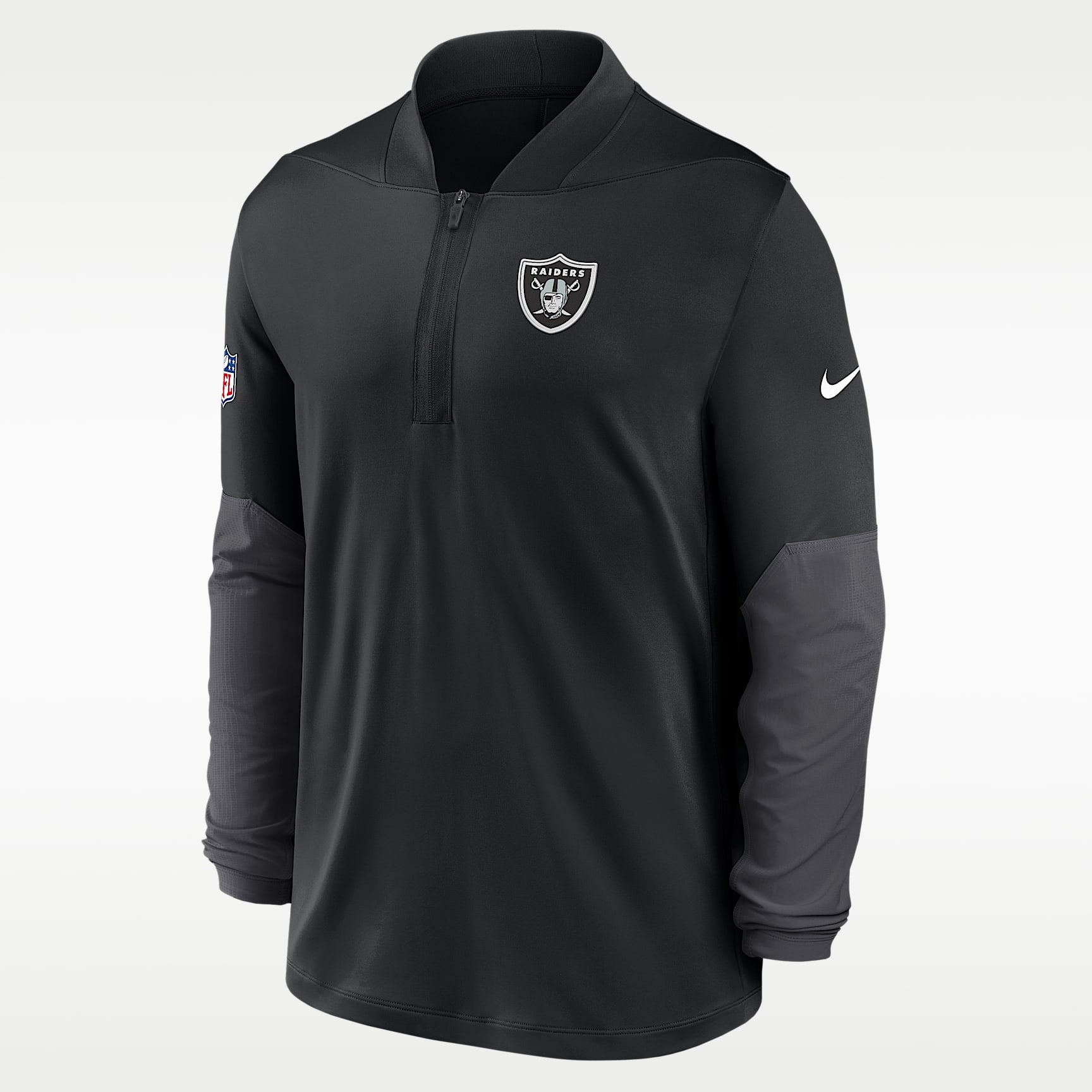 Las Vegas Raiders Feel The Pressure Men's Nike Dri-FIT NFL 1/2-Zip Top