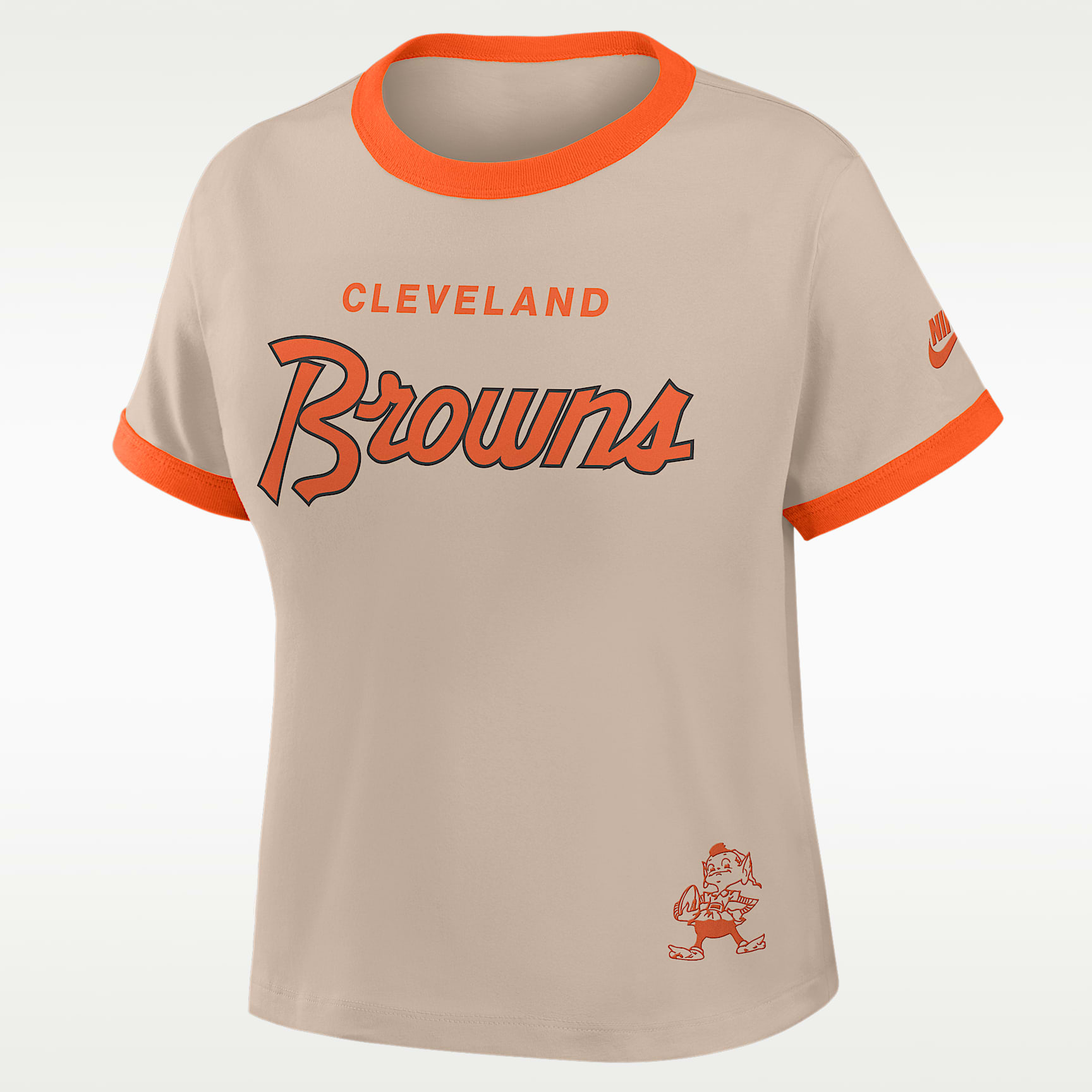 Cleveland Browns Rewind Ringer Mod Women's Nike NFL Cropped T-Shirt