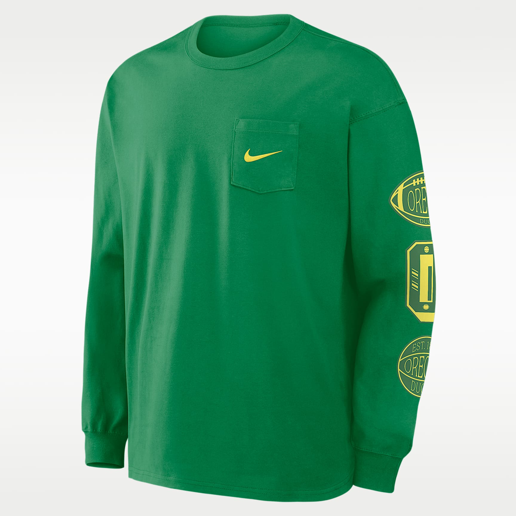 Playera de manga larga universitaria Nike para hombre Oregon Academic Max90 Pocket