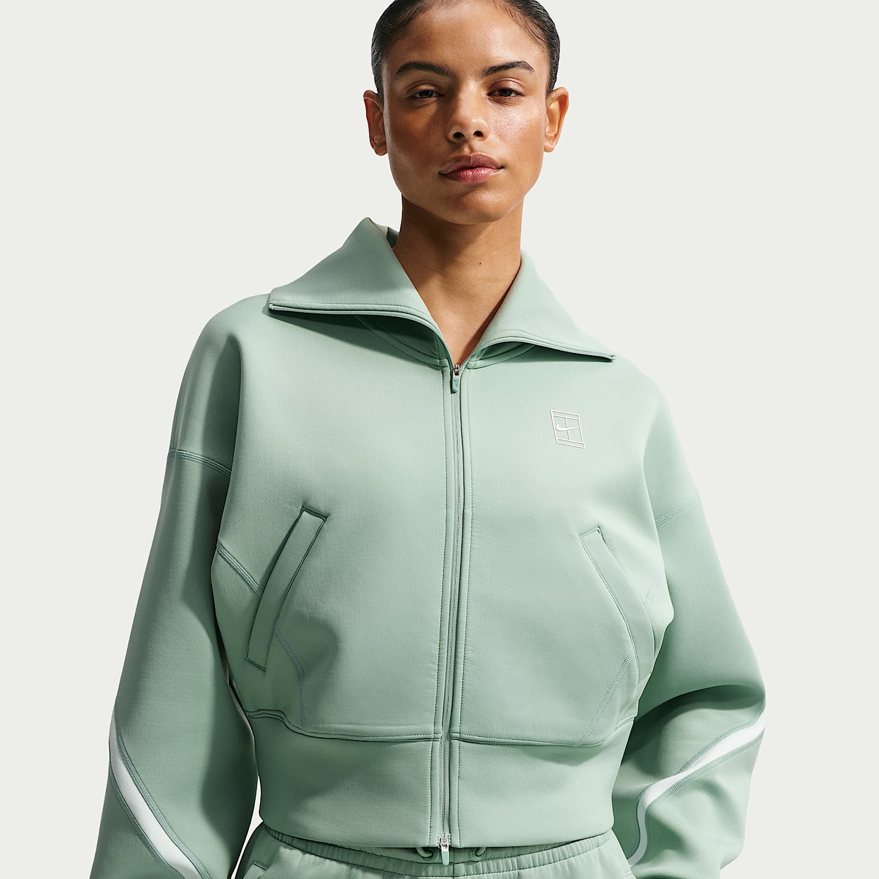 Nike Advantage Dri-FIT Tennisjacke mit durchgehendem Reißverschluss (Damen)