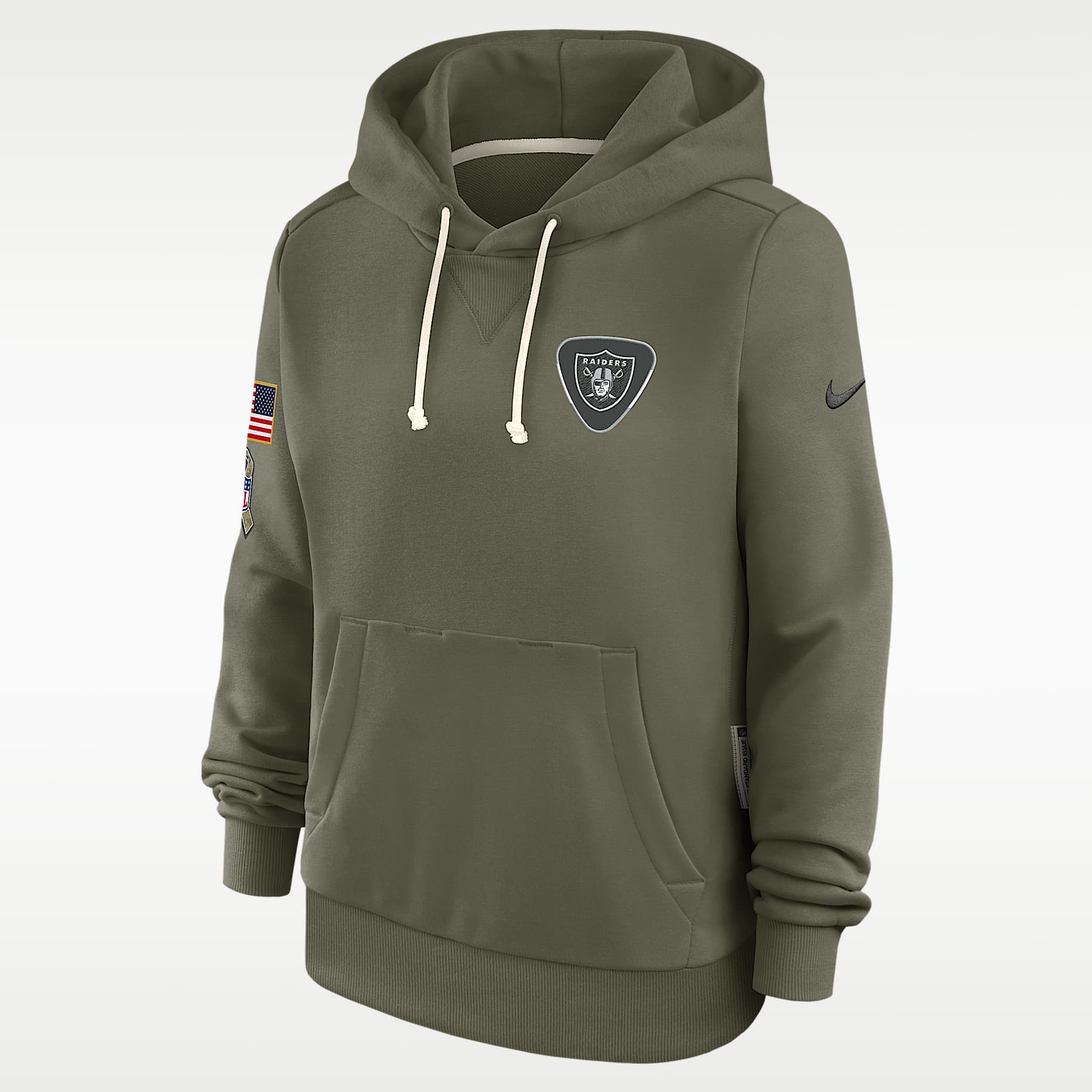 Sudadera con gorro sin cierre Nike Dri-FIT de la NFL para mujer Las Vegas Raiders Salute to Service Sideline