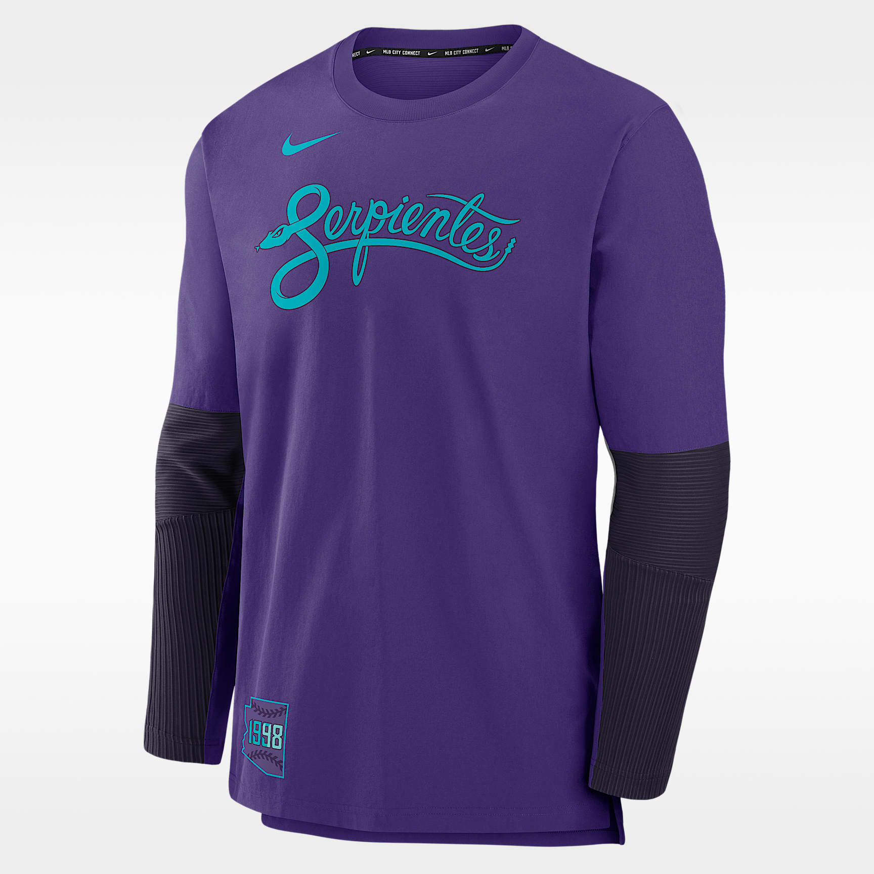Chamarra sin cierre Nike Dri-FIT de la MLB para hombre Arizona Diamondbacks Authentic Collection City Connect Player