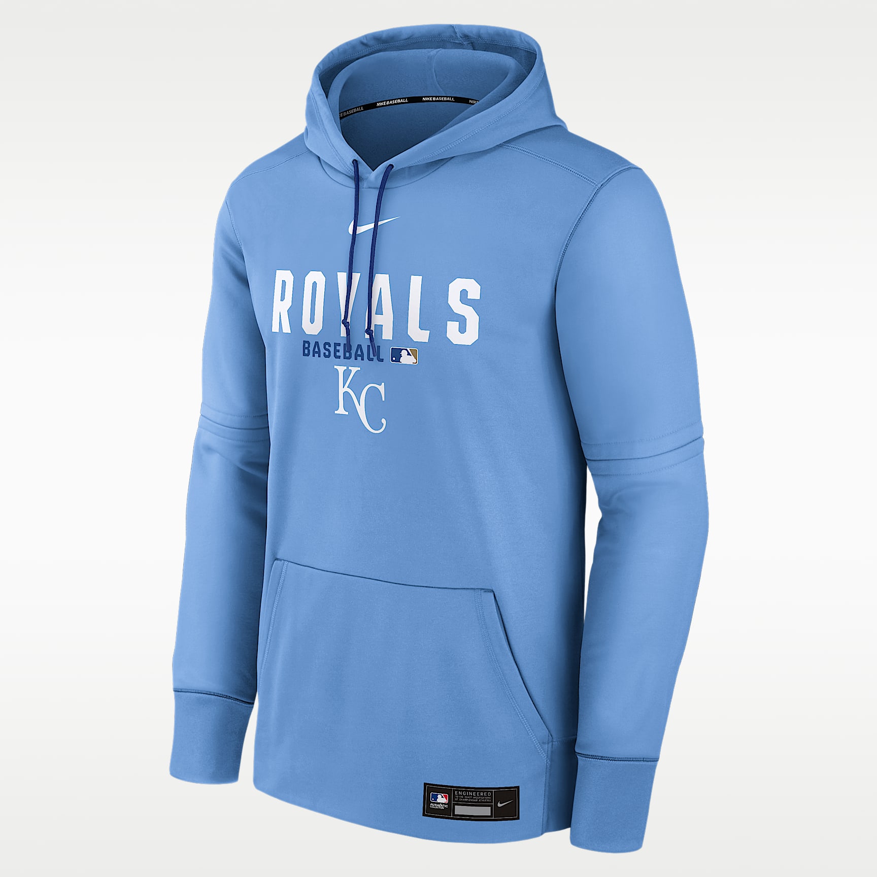 Sudadera con gorro sin cierre Nike Therma de la MLB para hombre Kansas City Royals Authentic Collection