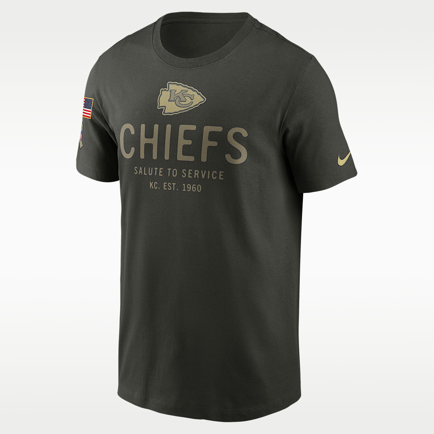 Kansas City Chiefs Salute to Service Sideline Primary Edge Men's Nike Dri-FIT NFL T-Shirt