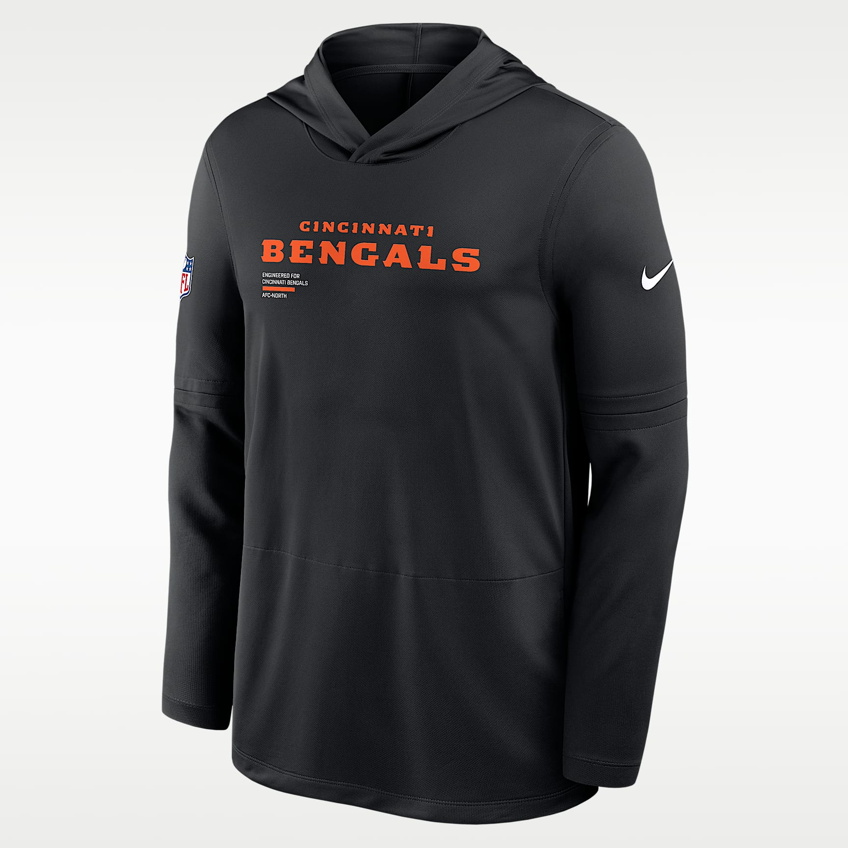 Playera de manga larga Nike Dri-FIT de la NFL con gorro para hombre Cincinnati Bengals Pure Fury Sideline