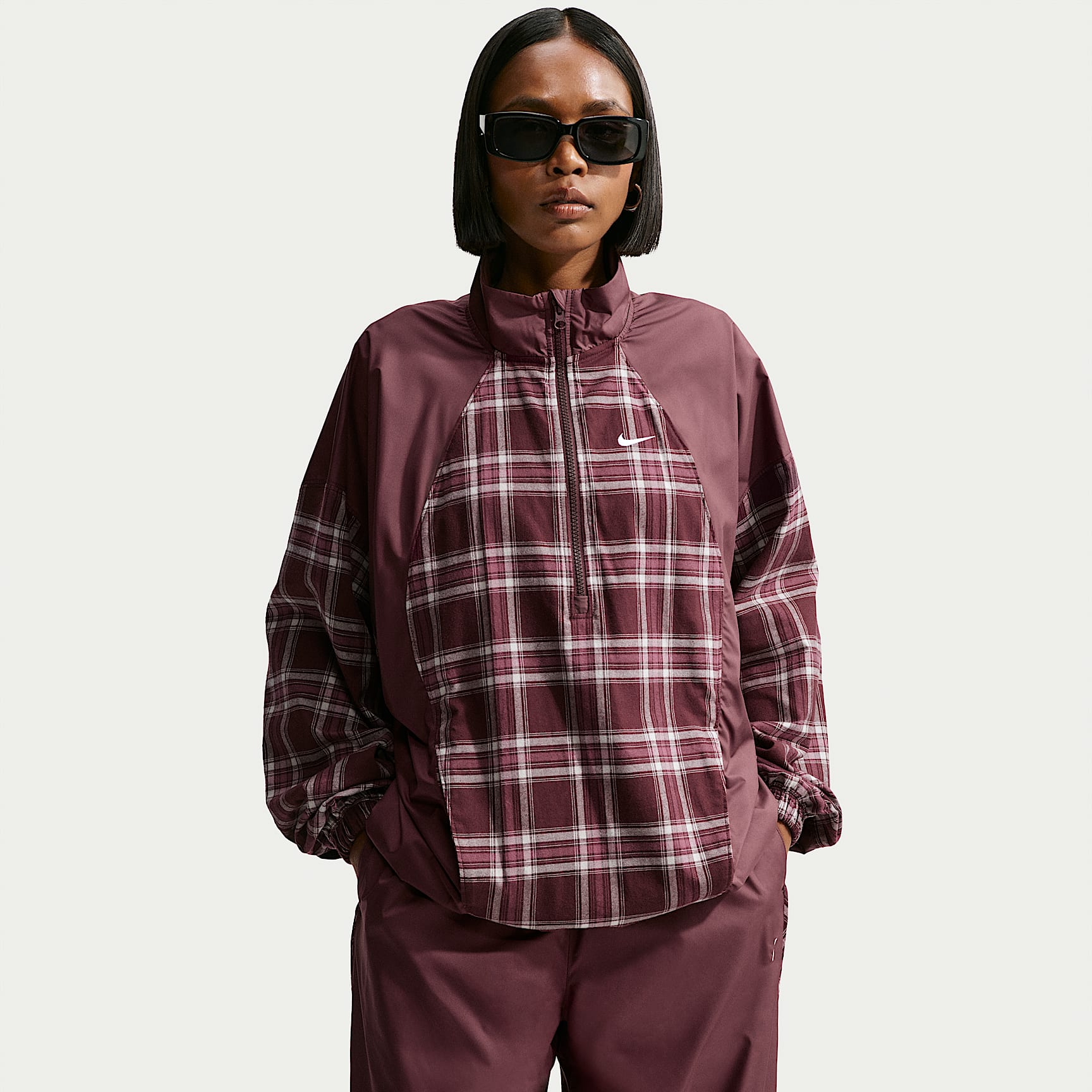 Nike Sportswear Oversize-Flanell-Anorak mit Karomuster (Damen)