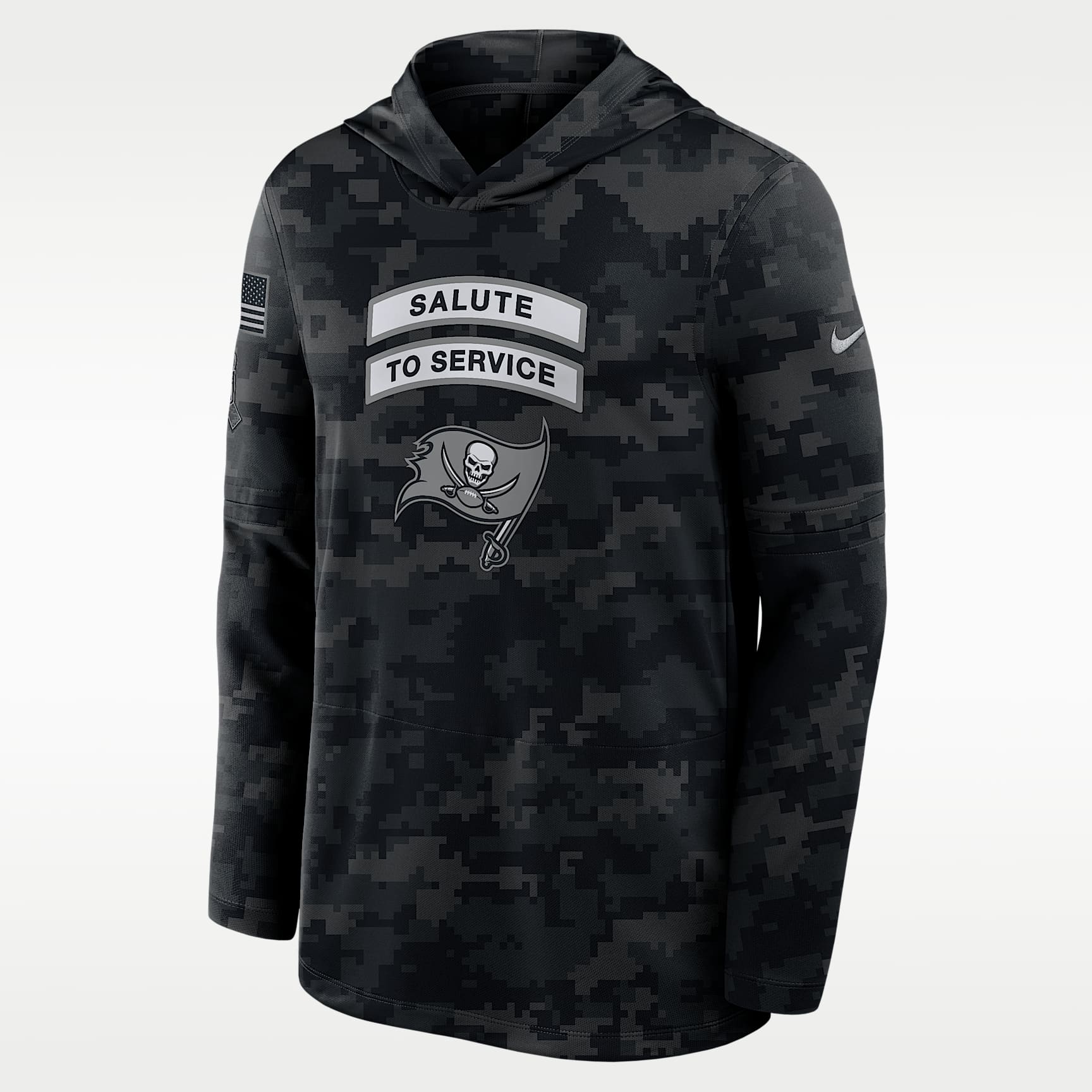 Tampa Bay Buccaneers Salute to Service Sideline Men's Nike Dri-FIT NFL Long-Sleeve Hooded Top