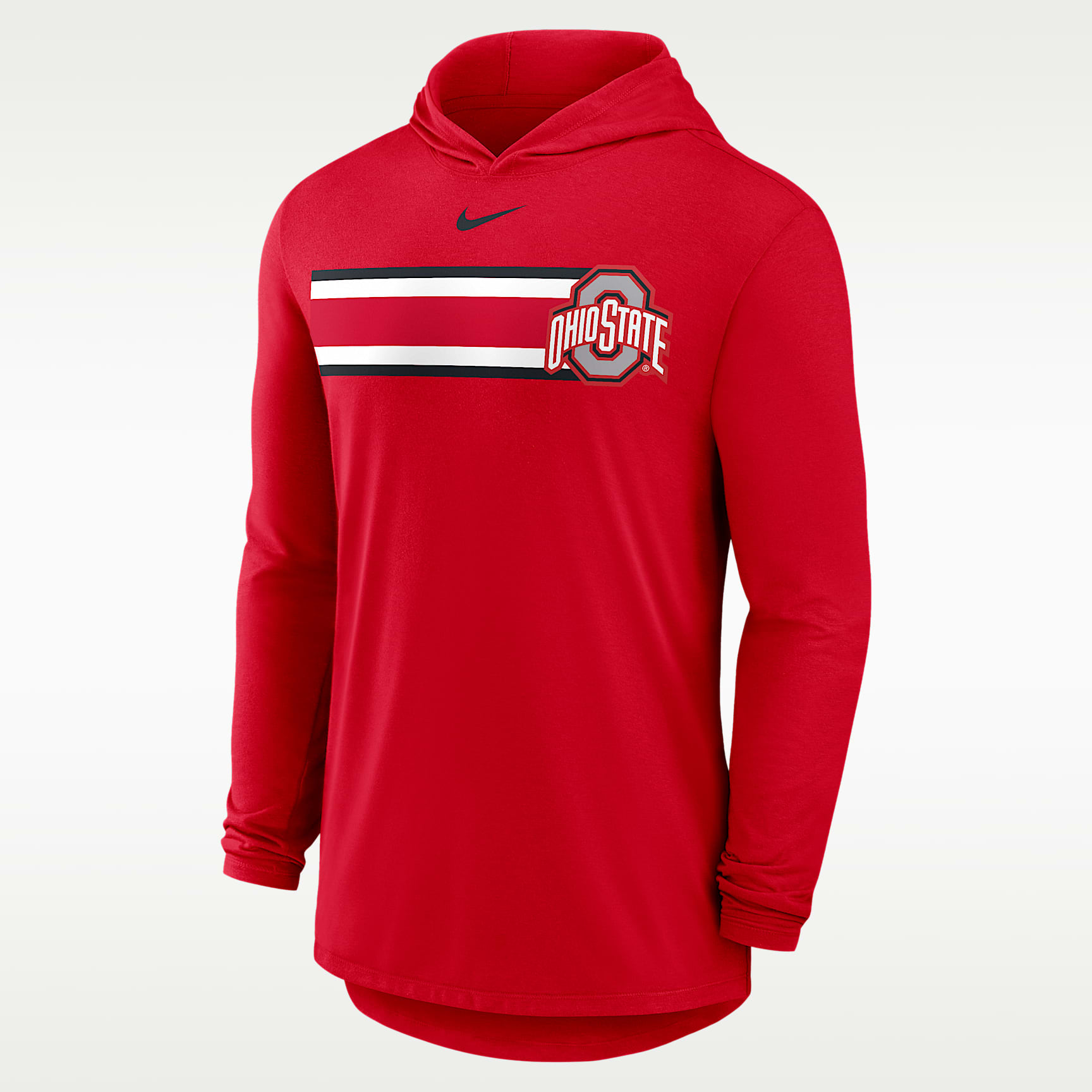 Ohio State Primetime Pattern Men's Nike Dri-FIT College Long-Sleeve Hooded T-Shirt
