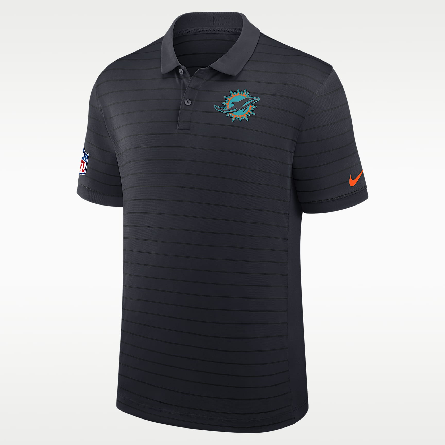 Miami Dolphins Rivalries Collection Sideline Victory Striped Men's Nike Dri-FIT NFL Polo