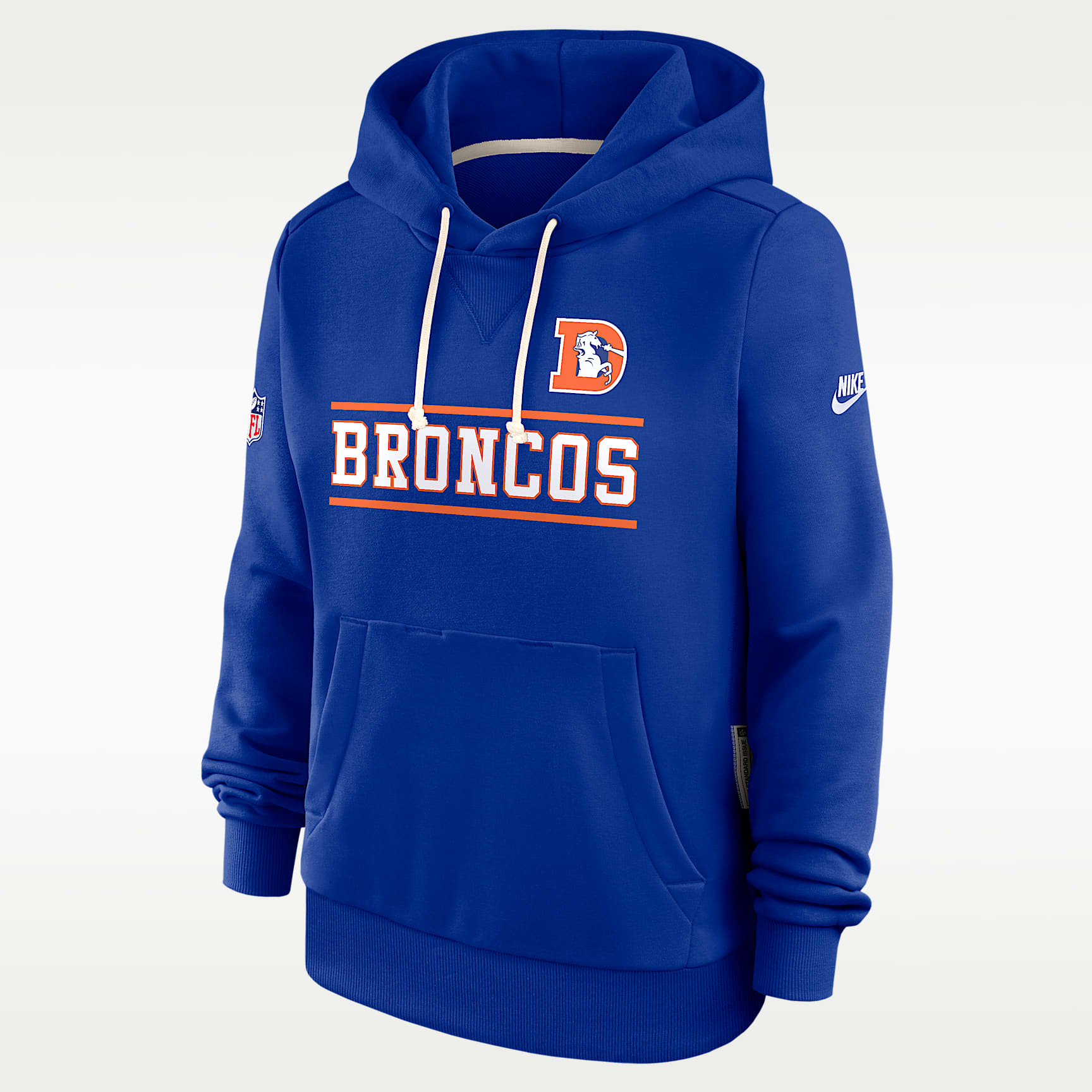 Sudadera con gorro sin cierre Nike Dri-FIT de la NFL para mujer Denver Broncos Sideline Standard Issue Alt