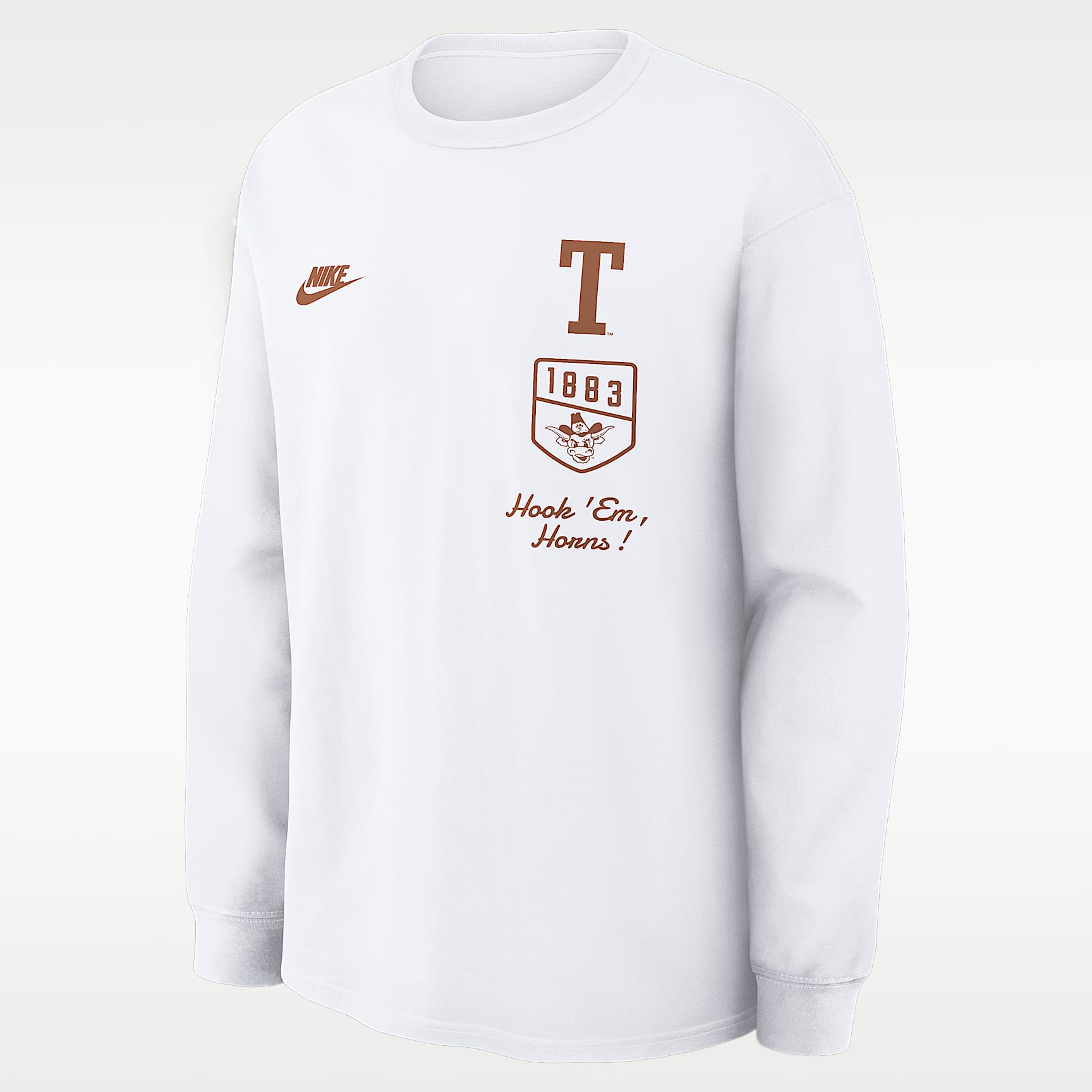 Playera de manga larga universitaria Nike para hombre Texas Legacy