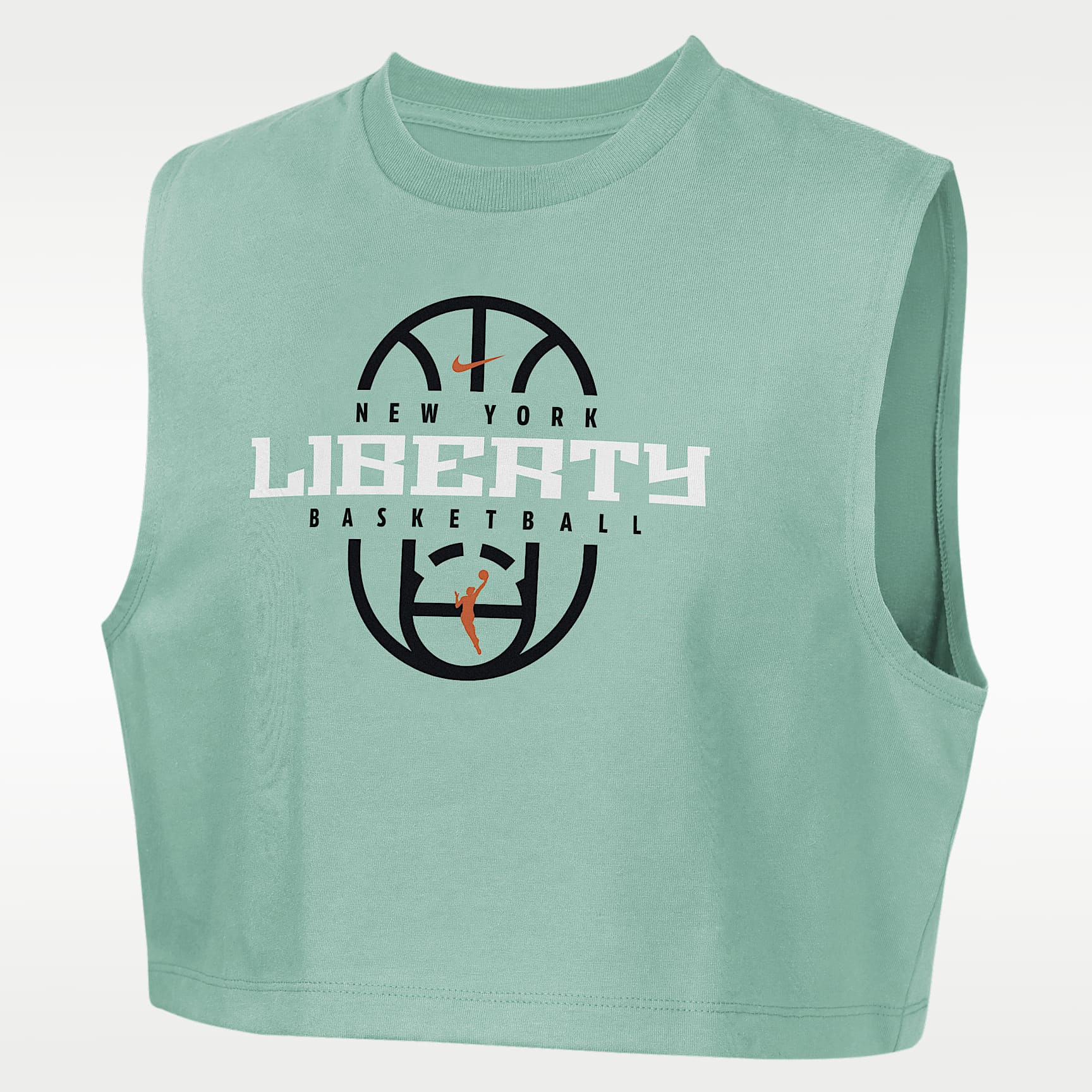 New York Liberty Nike Authentics Big Kids' (Girls') Sleeveless Cropped T-Shirt
