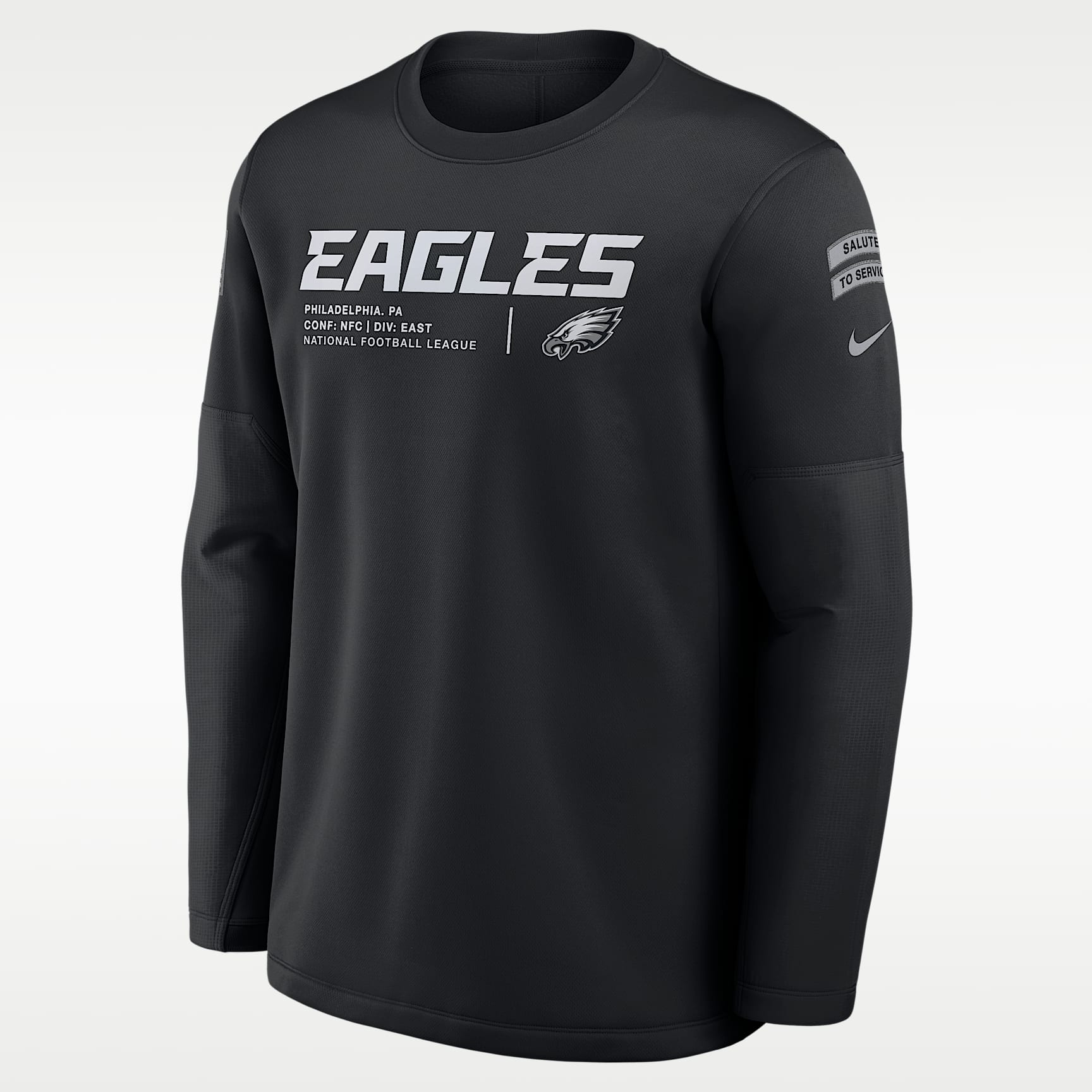 Philadelphia Eagles Salute to Service Sideline Coaches Men's Nike NFL Pullover Crew