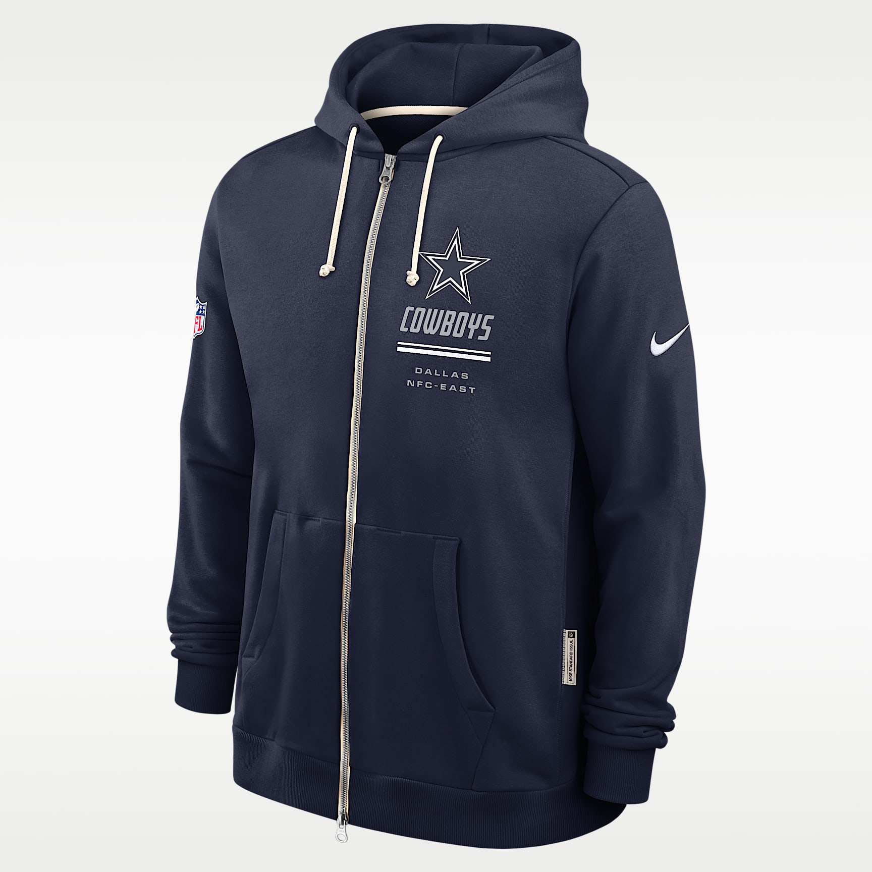 Dallas Cowboys Sideline Standard Issue Men's Nike Dri-FIT NFL Full-Zip Hoodie