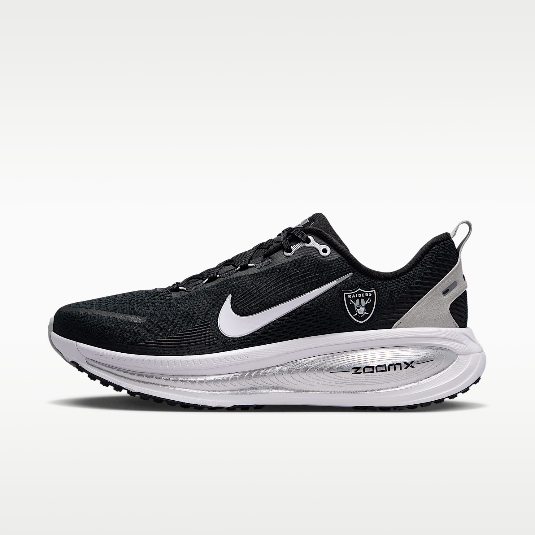 Tenis de correr en pavimento de la NFL para hombre Nike Vomero 18 (Las Vegas Raiders)