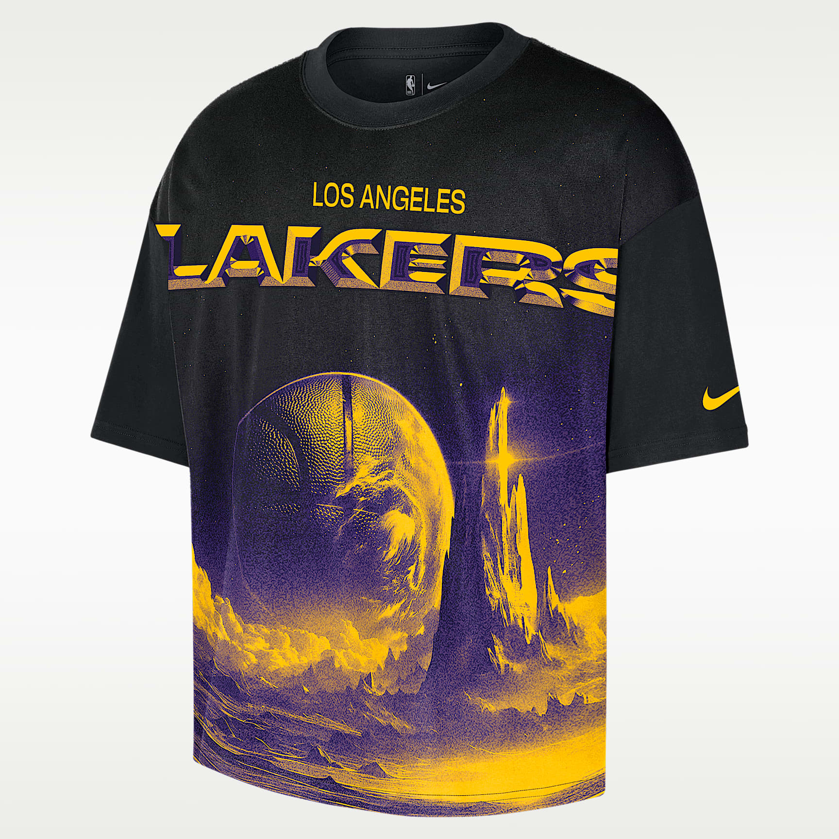 Boxy NBA-t-shirt Los Angeles Lakers Courtside Nike för män