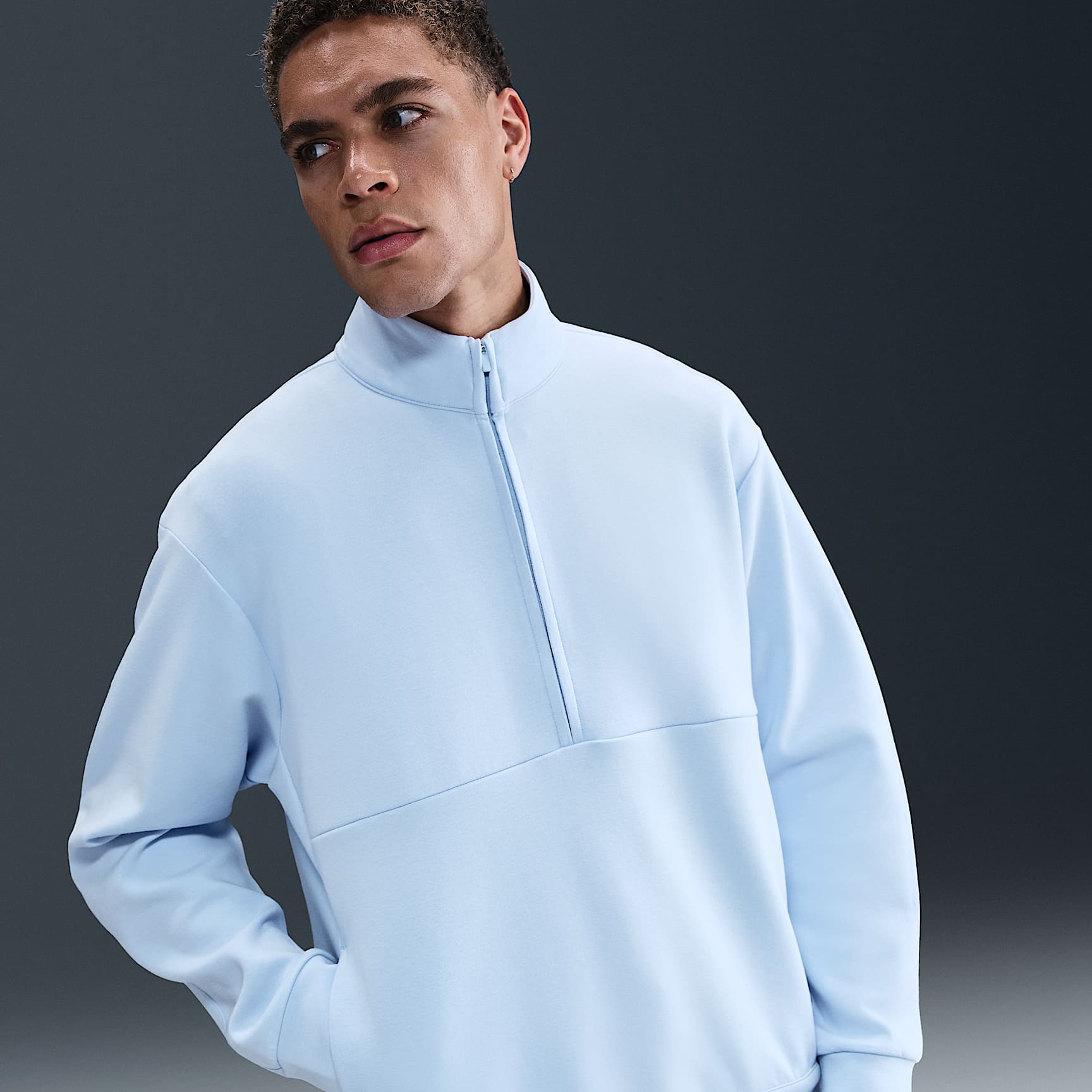 Playera Dri-FIT de medio cierre para hombre Nike 24.7 ImpossiblySoft