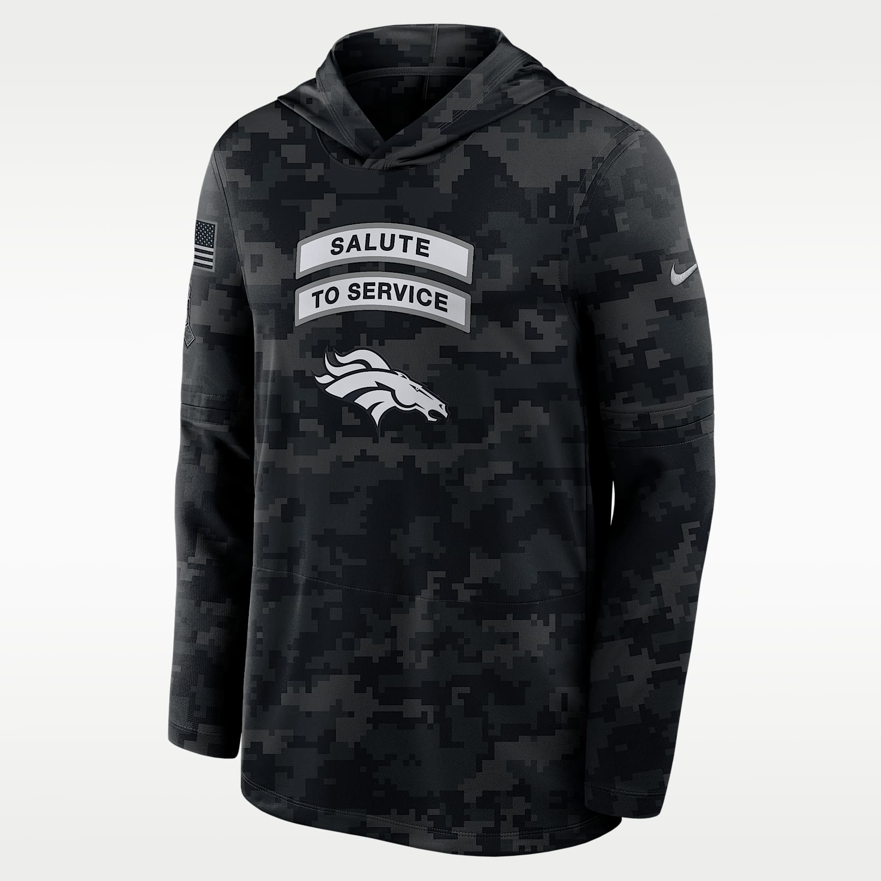 Denver Broncos Salute to Service Sideline Men's Nike Dri-FIT NFL Long-Sleeve Hooded Top