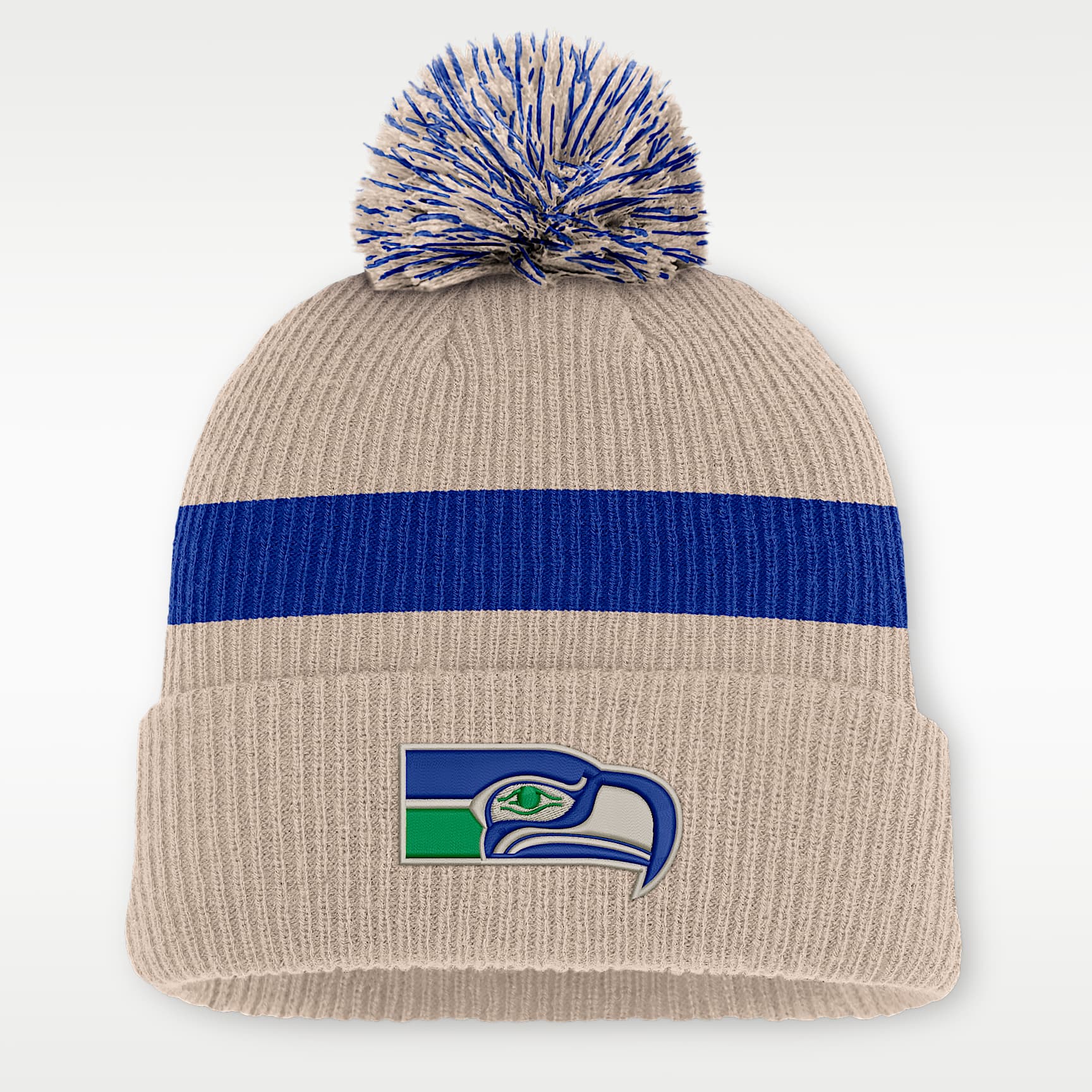 Seattle Seahawks Rewind Peak Men's Nike NFL Cuffed Pom Beanie
