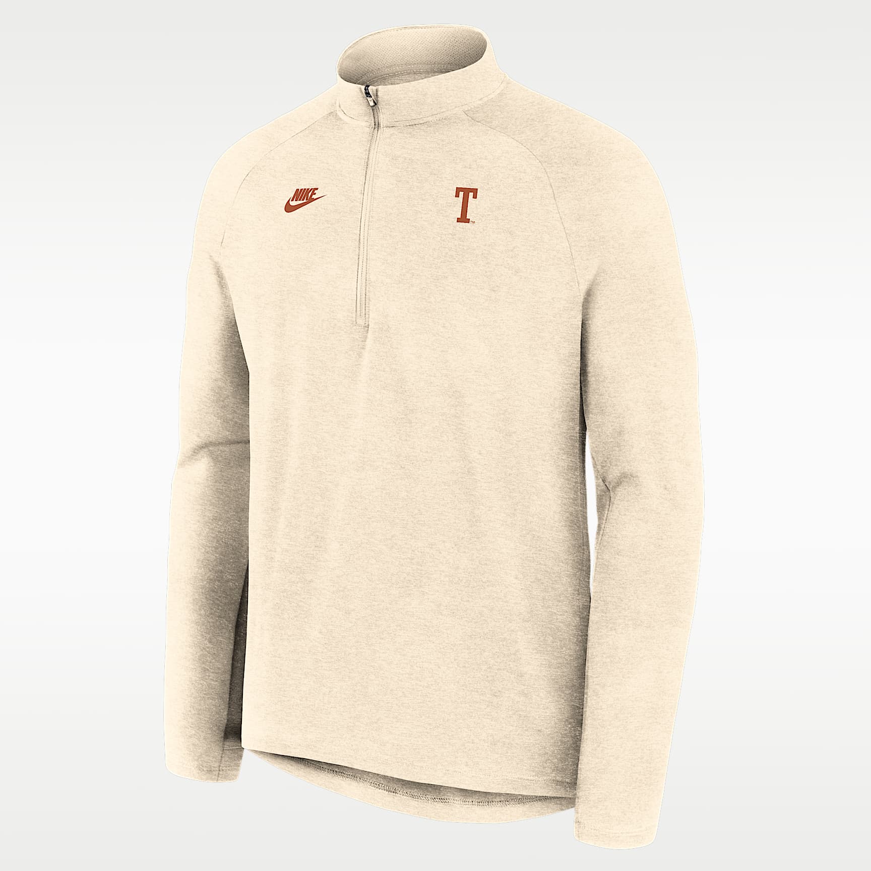 Playera de manga larga universitaria Nike Dri-FIT de medio cierre para hombre Texas Legacy Stride