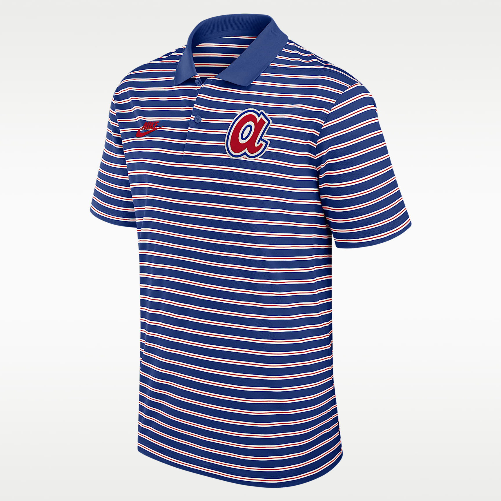 Atlanta Braves Cooperstown Striped Victory Men's Nike Dri-FIT MLB Polo