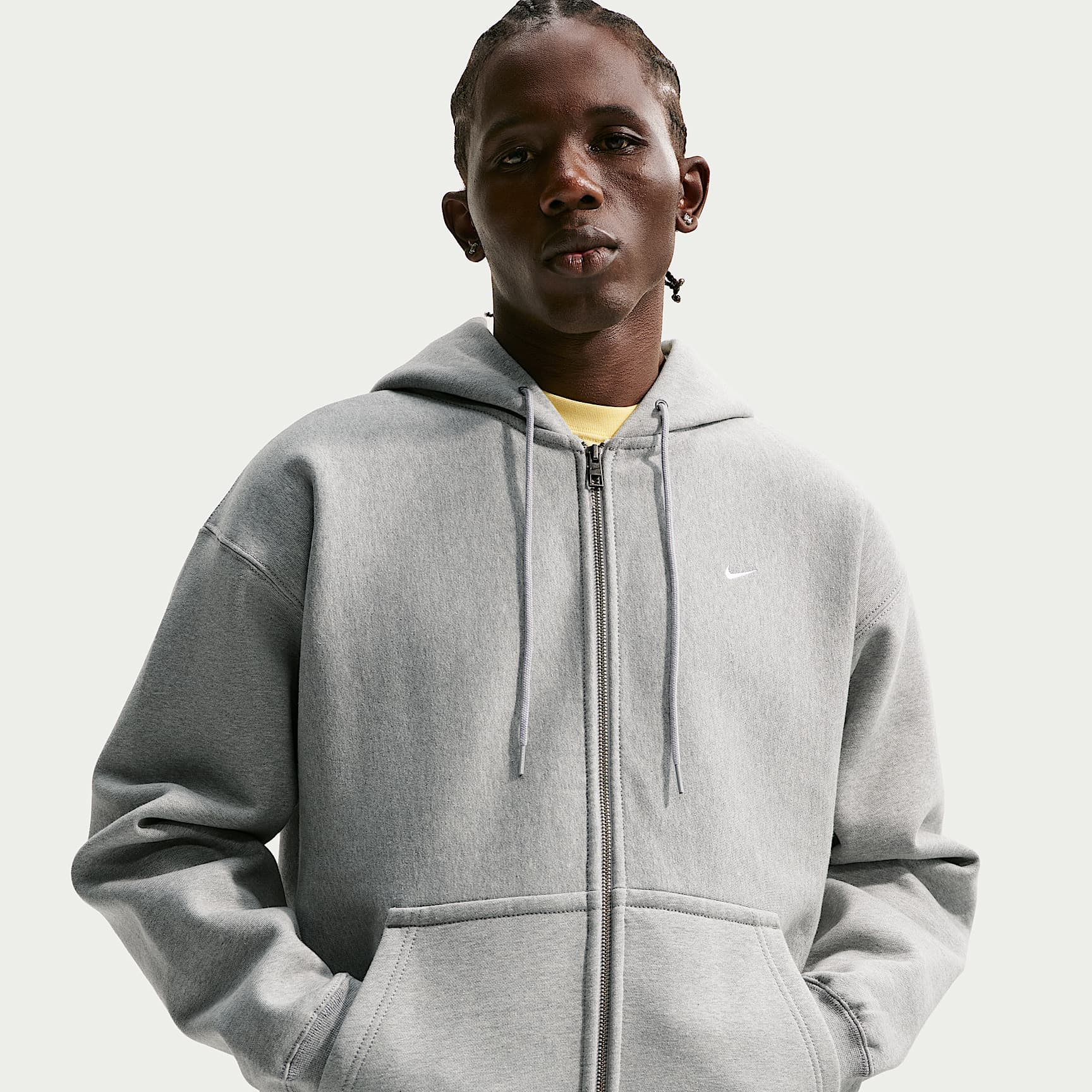 Sudadera con gorro de tejido Fleece de cierre completo para hombre Nike Solo Swoosh