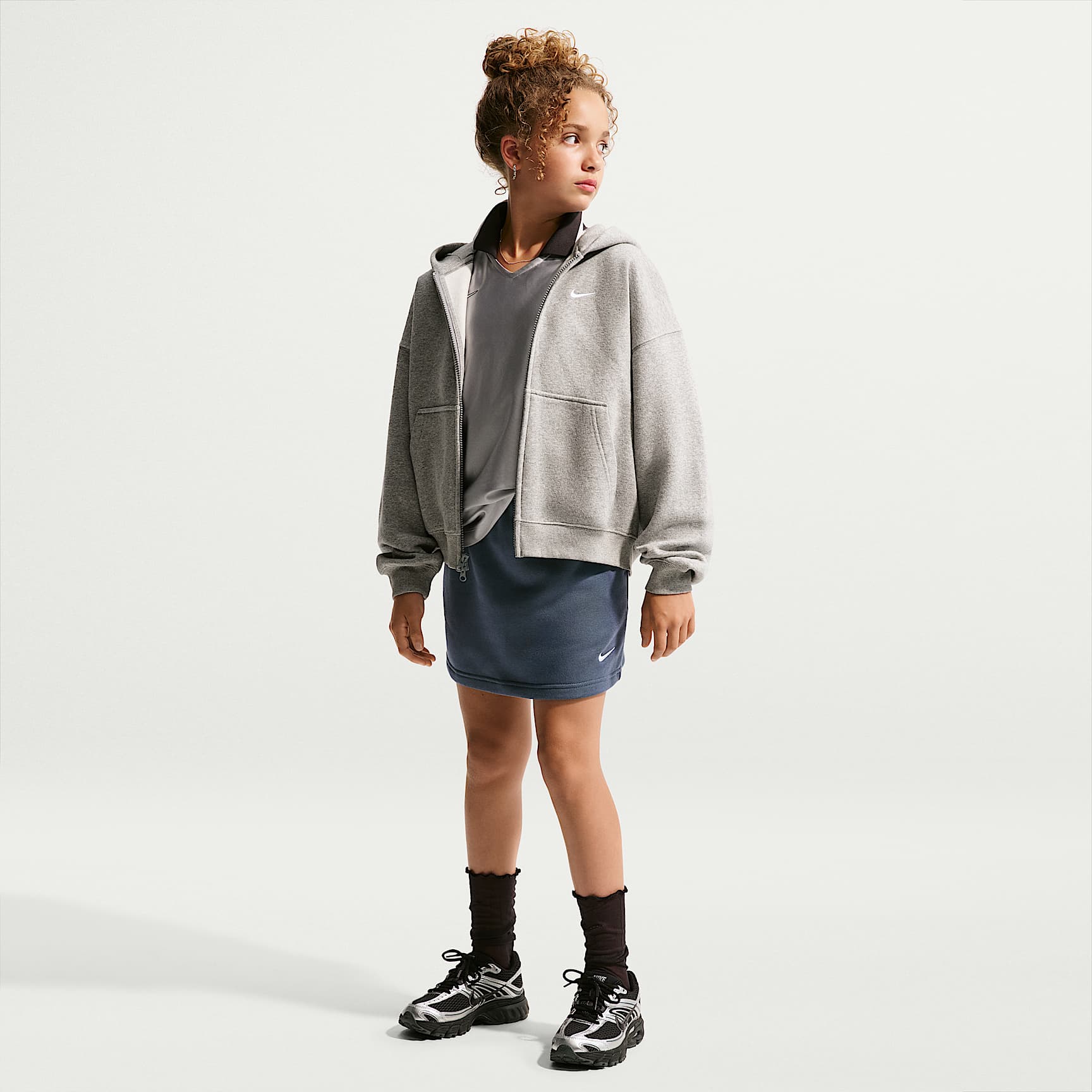 Nike Sportswear Studio Fleece Big Kids' (Girls') French Terry Skirt