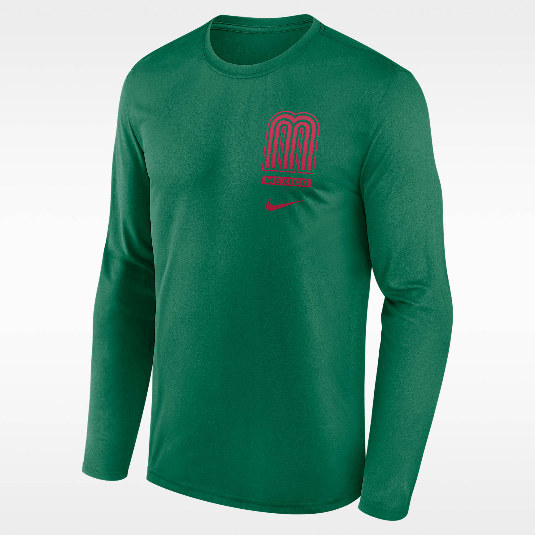 Mexico National Baseball Team 2026 World Baseball Classic 2-Hit Legend Men's Nike Dri-FIT Long-Sleeve T-Shirt