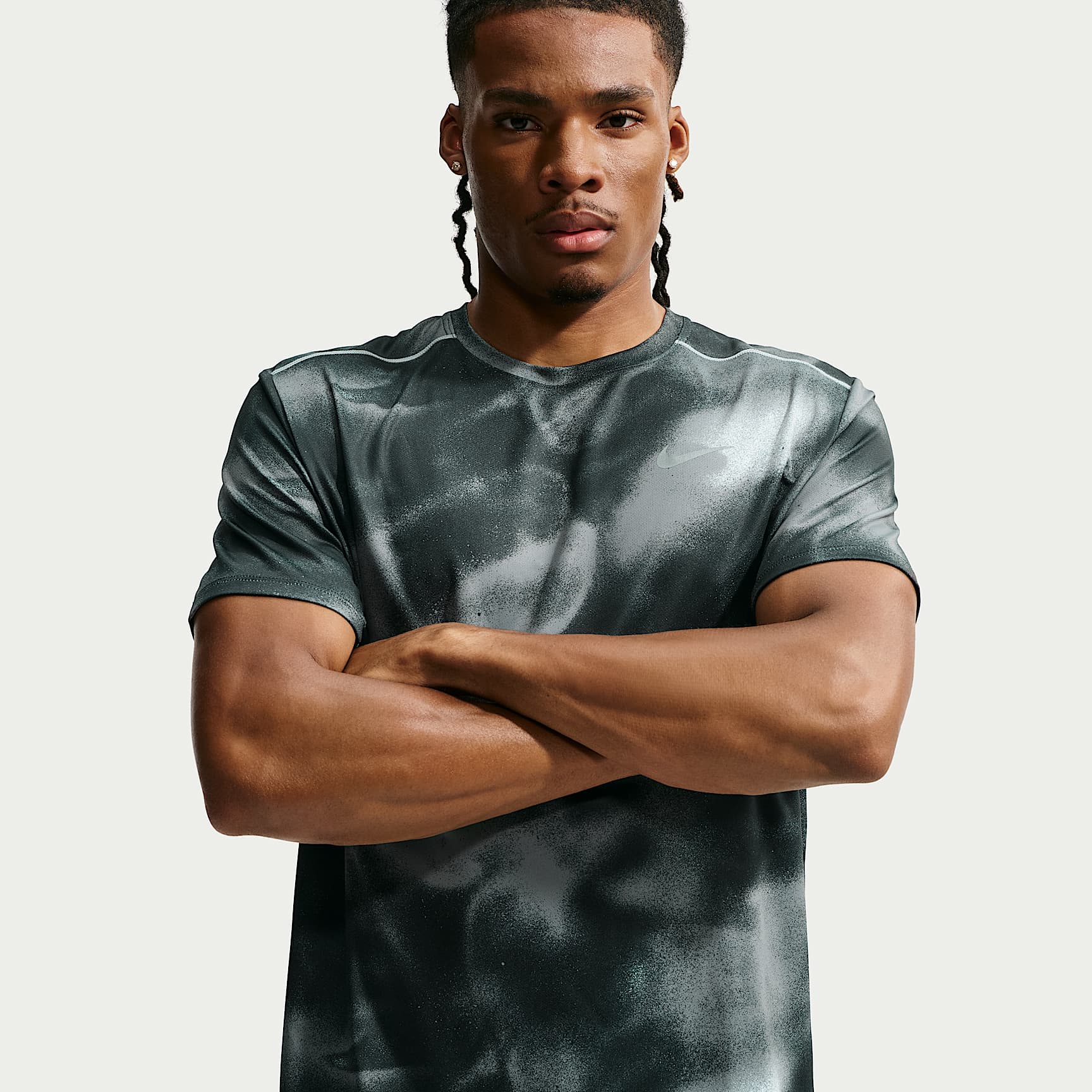 Kortärmad löpartröja Nike Miler Dri-FIT för män