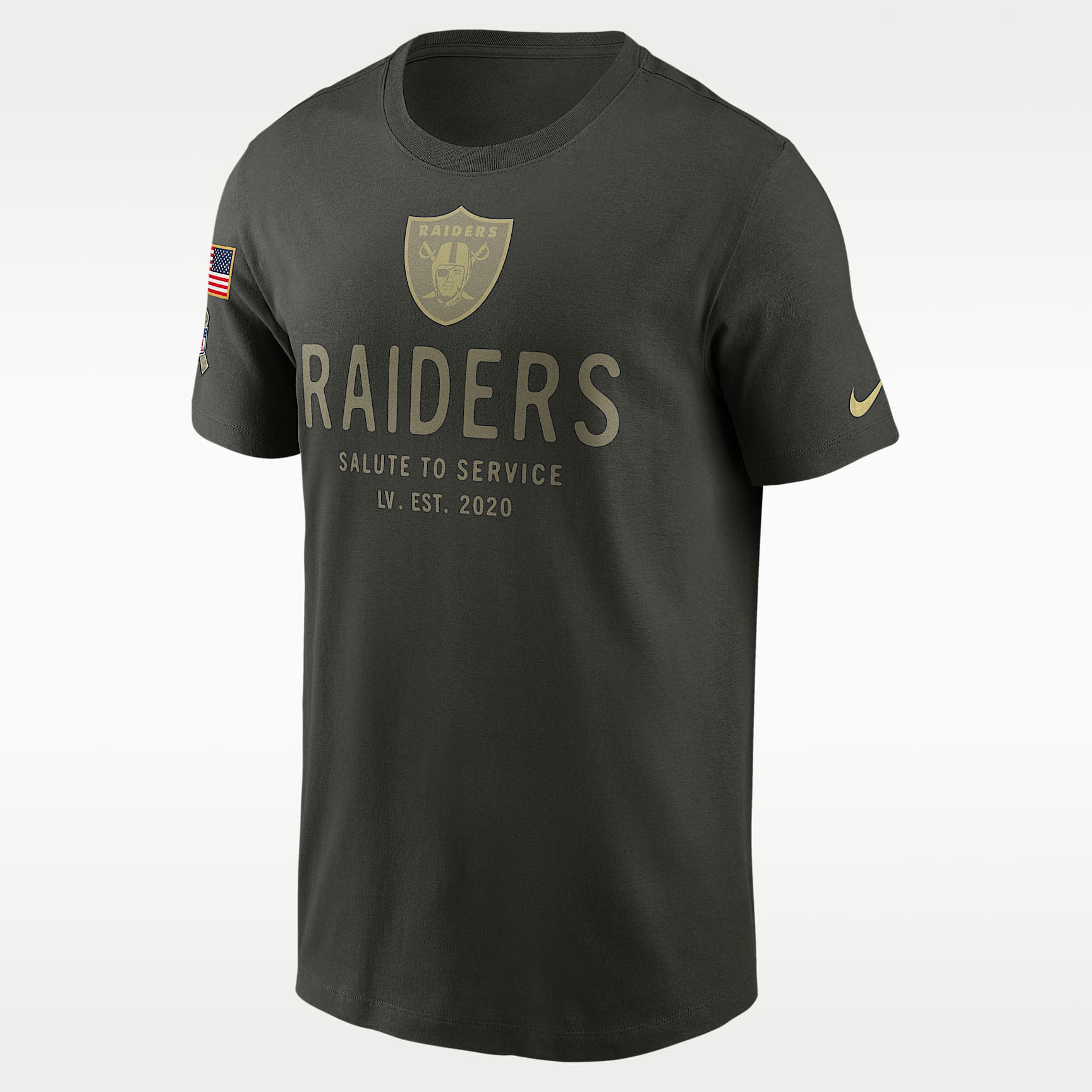 Las Vegas Raiders Salute to Service Sideline Primary Edge Men's Nike Dri-FIT NFL T-Shirt